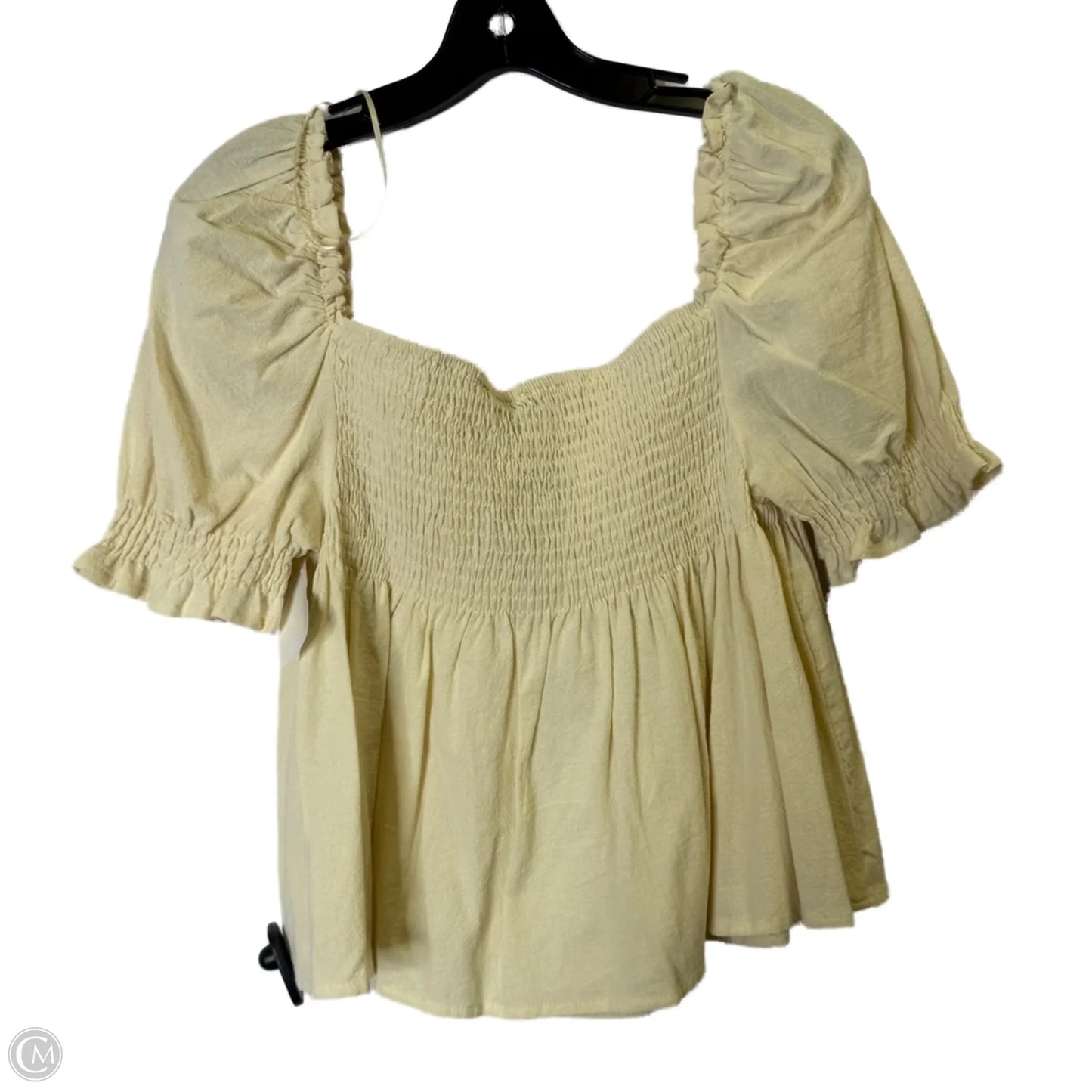 Top Short Sleeve By Papermoon In Cream, Size: L