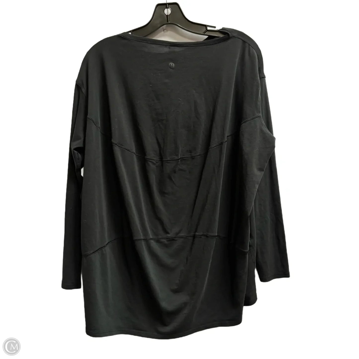 Athletic Top Long Sleeve Collar By Lululemon In Black, Size: M