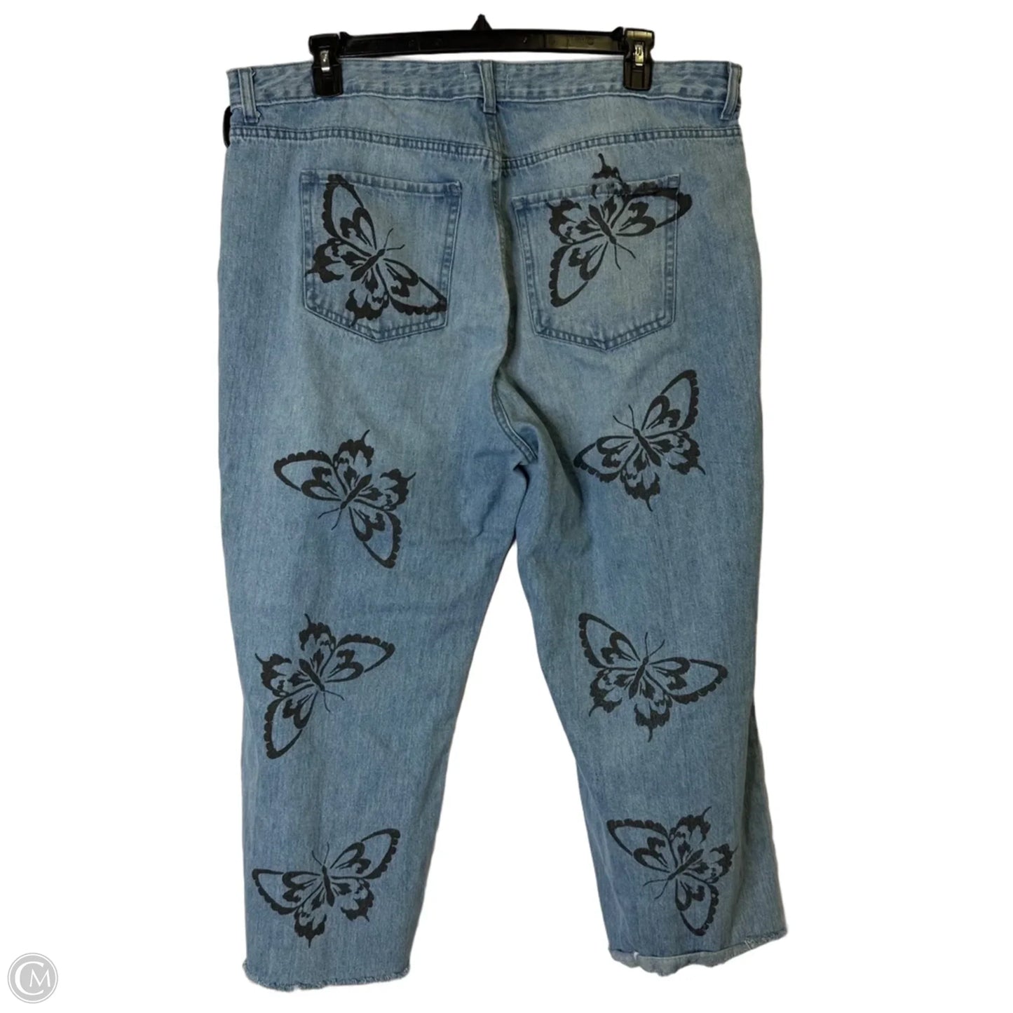 Jeans Cropped By Forever 21 In Blue Denim, Size: 16