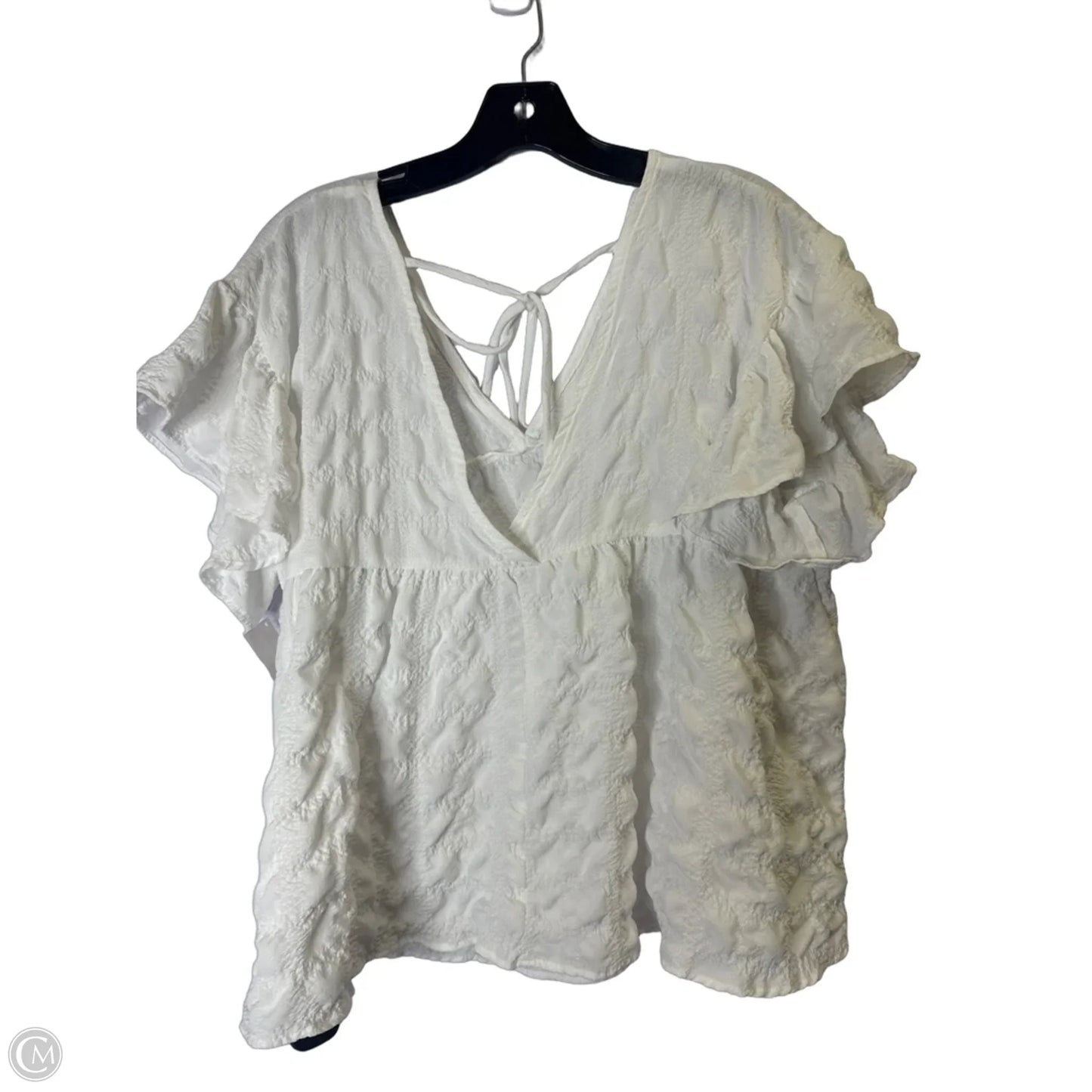 Top Short Sleeve By bb by JM In White, Size: S