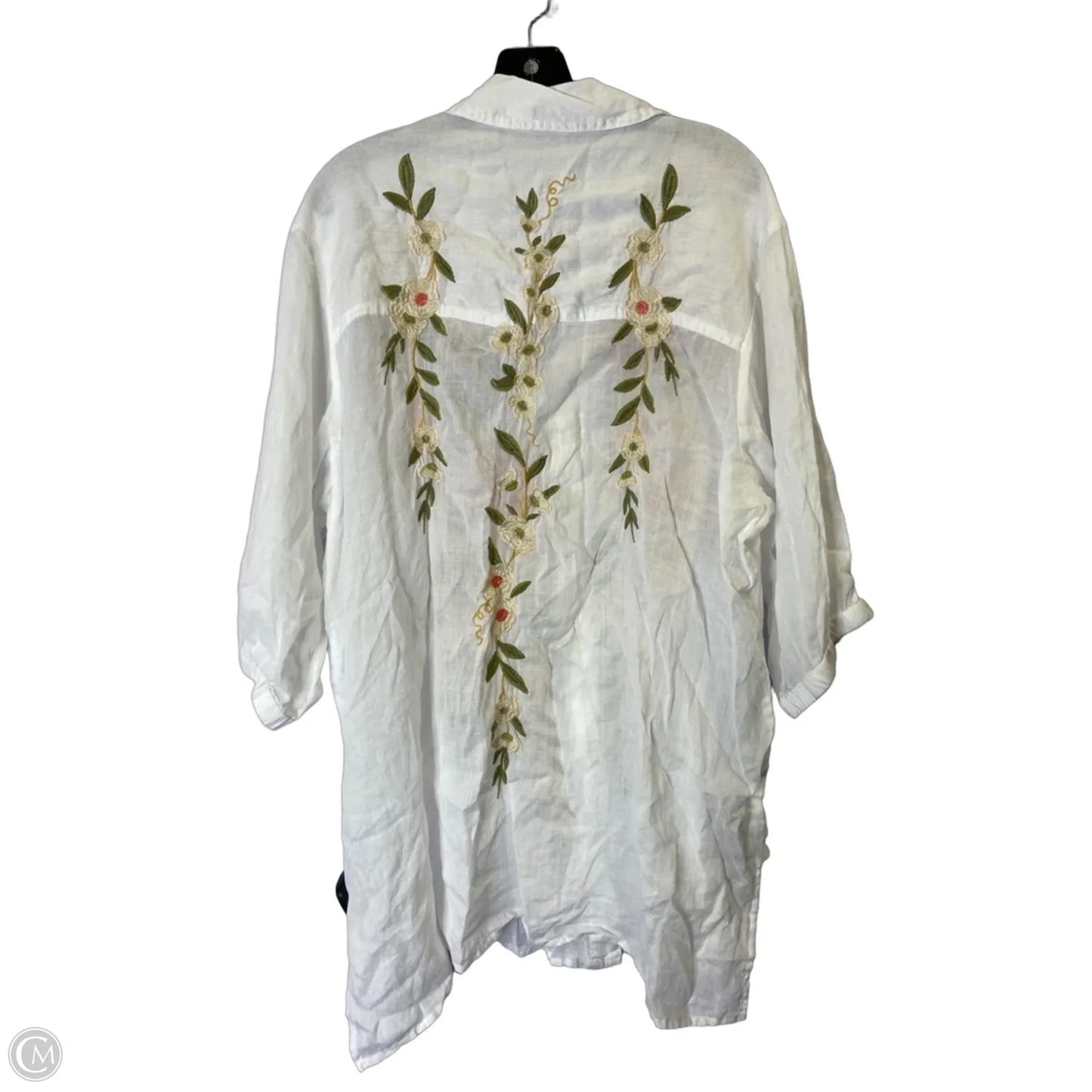 Top Short Sleeve By Johnny Was In White, Size: Xl