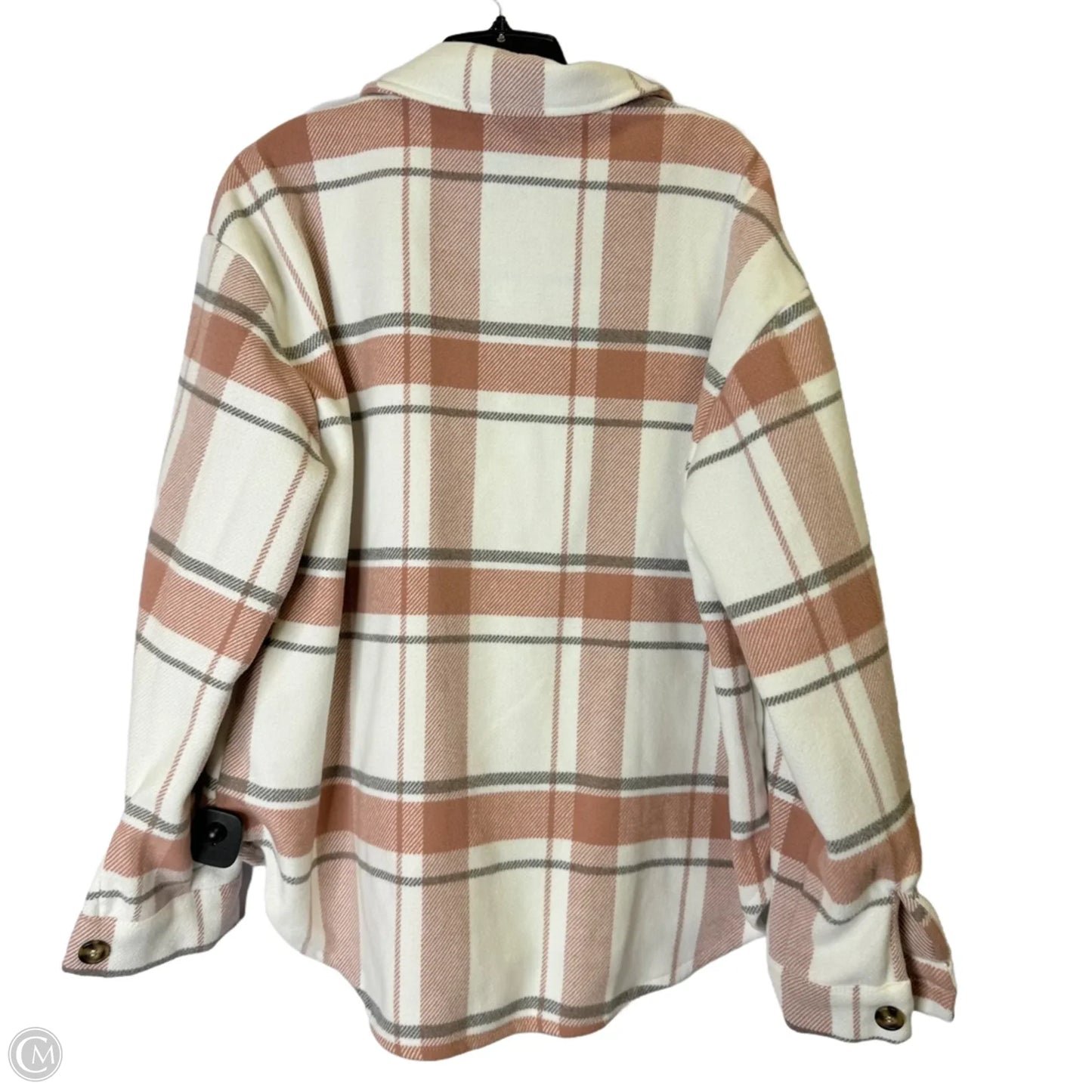 Jacket Shirt By Love Tree In Red & White, Size: L