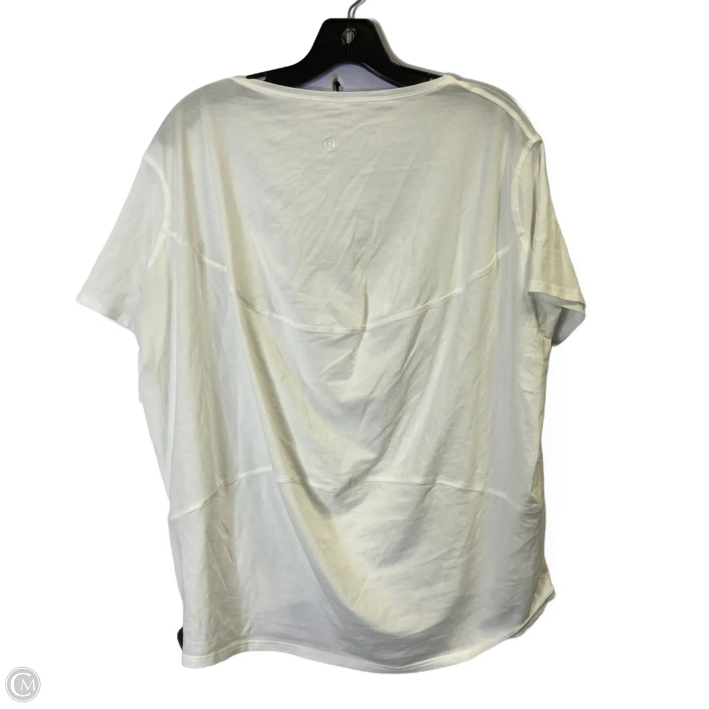 Athletic Top Short Sleeve By Lululemon In White, Size: M