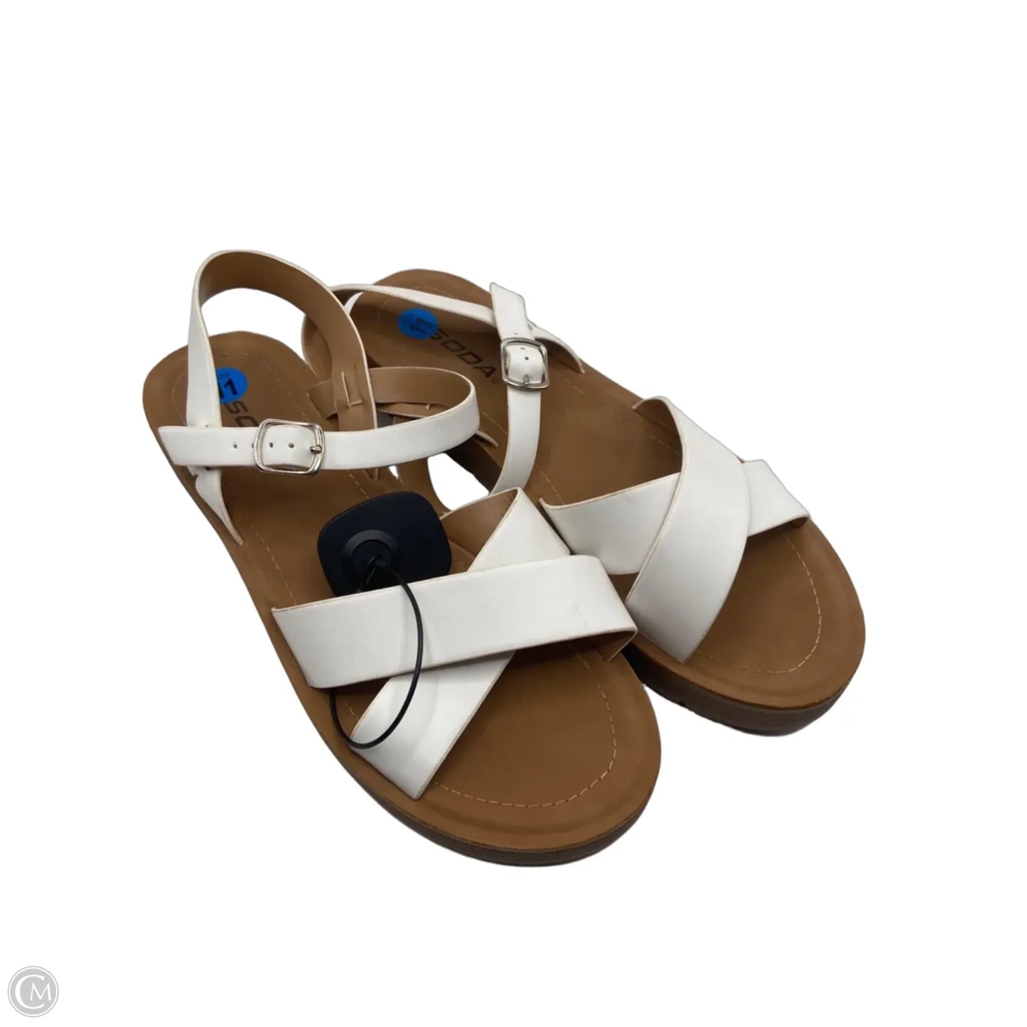 Sandals Flats By Soda In White, Size: 11