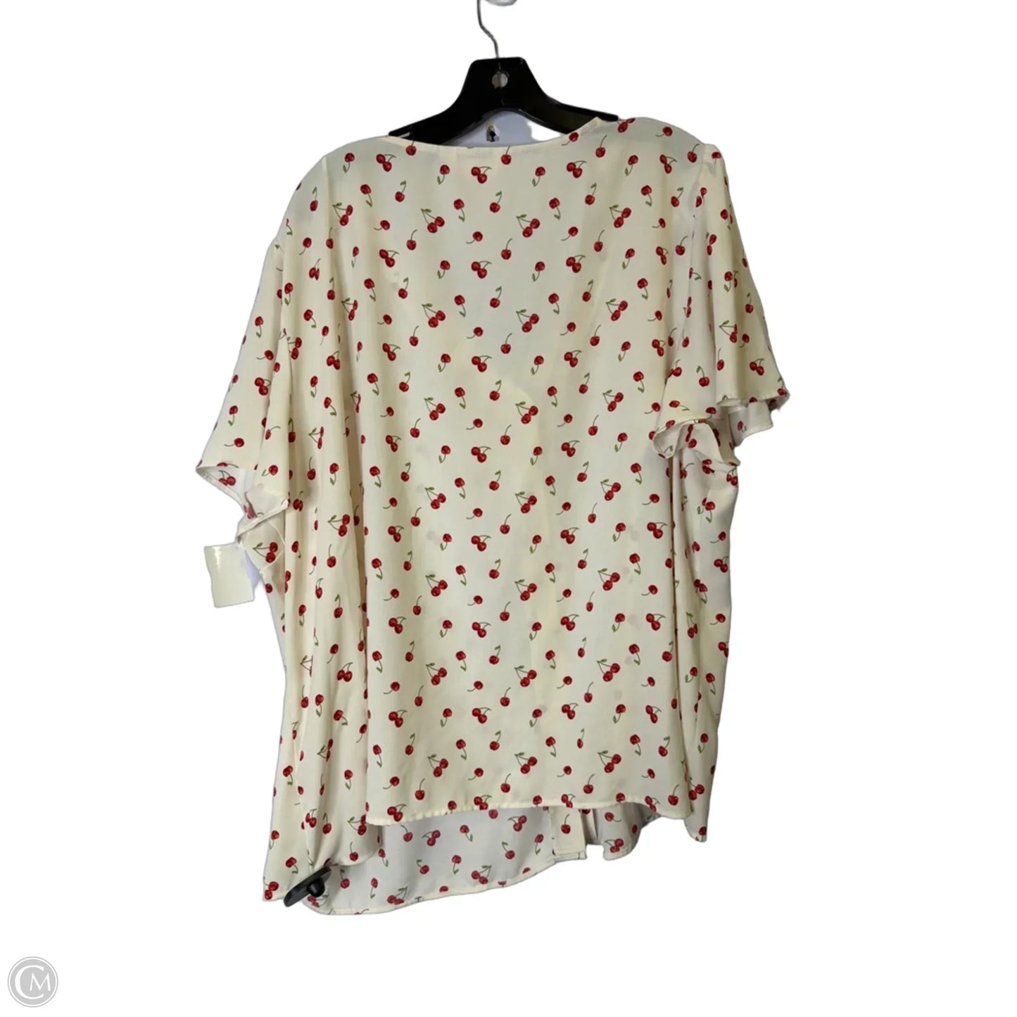 Top Short Sleeve By Lc Lauren Conrad In Cream & Red, Size: 3x