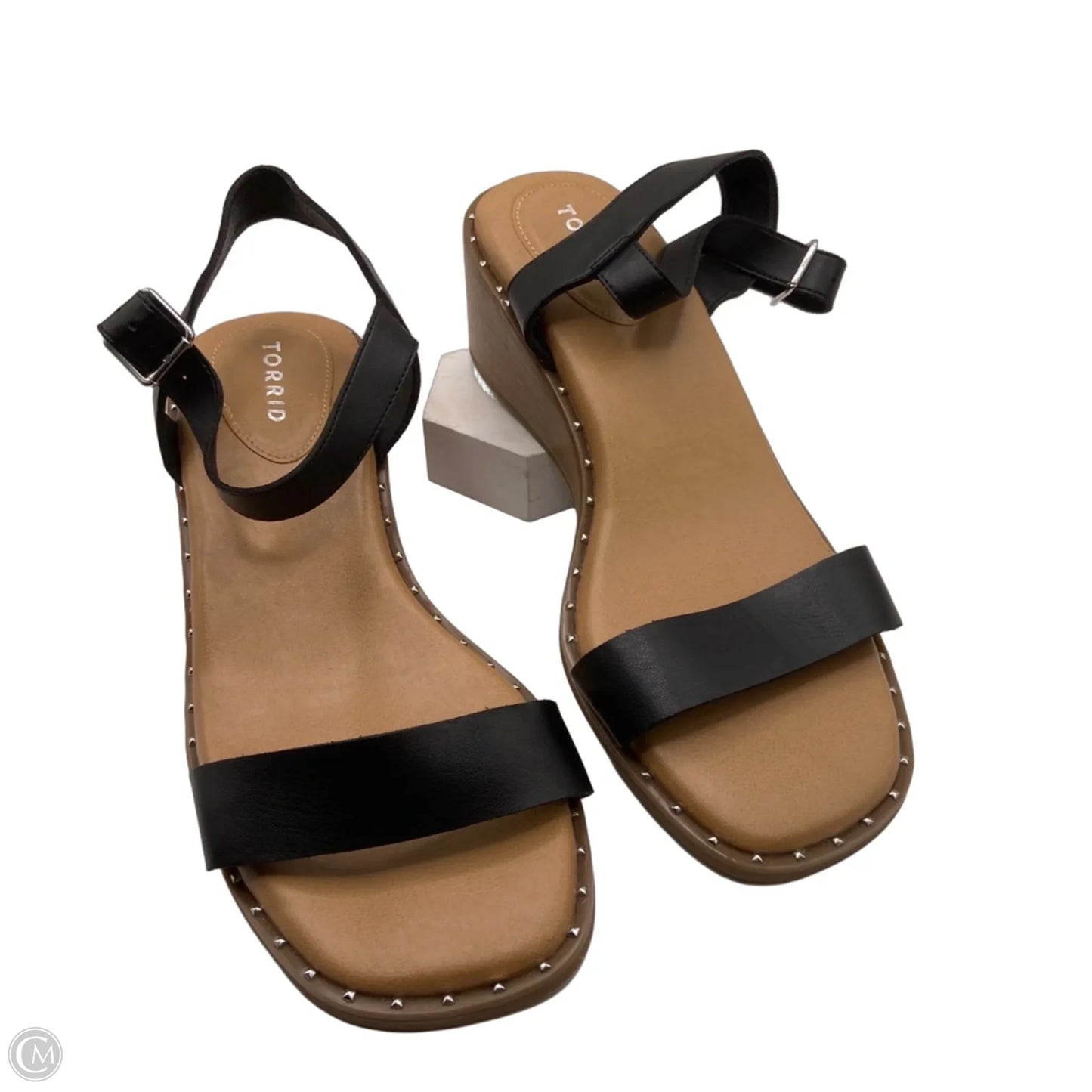 Sandals Heels Wedge By Torrid In Black, Size: 9.5