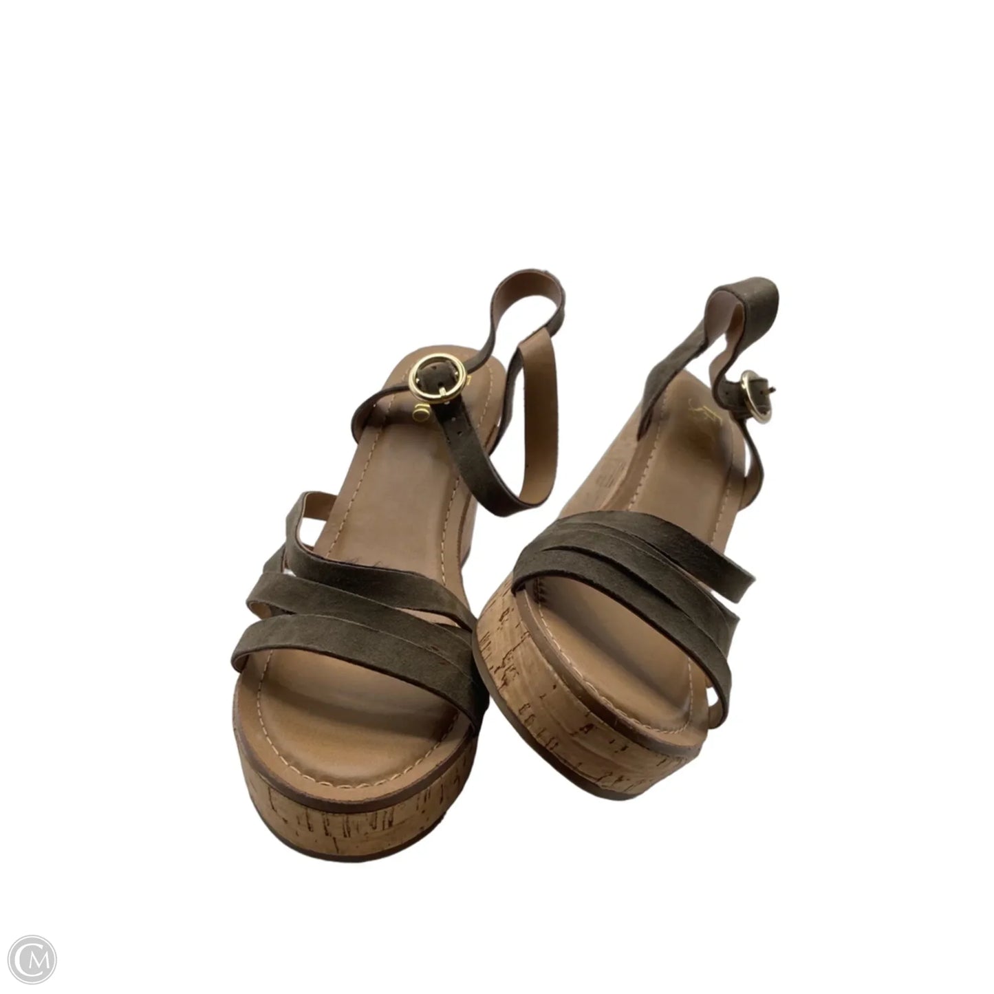 Sandals Heels Wedge By Franco Sarto In Green, Size: 7