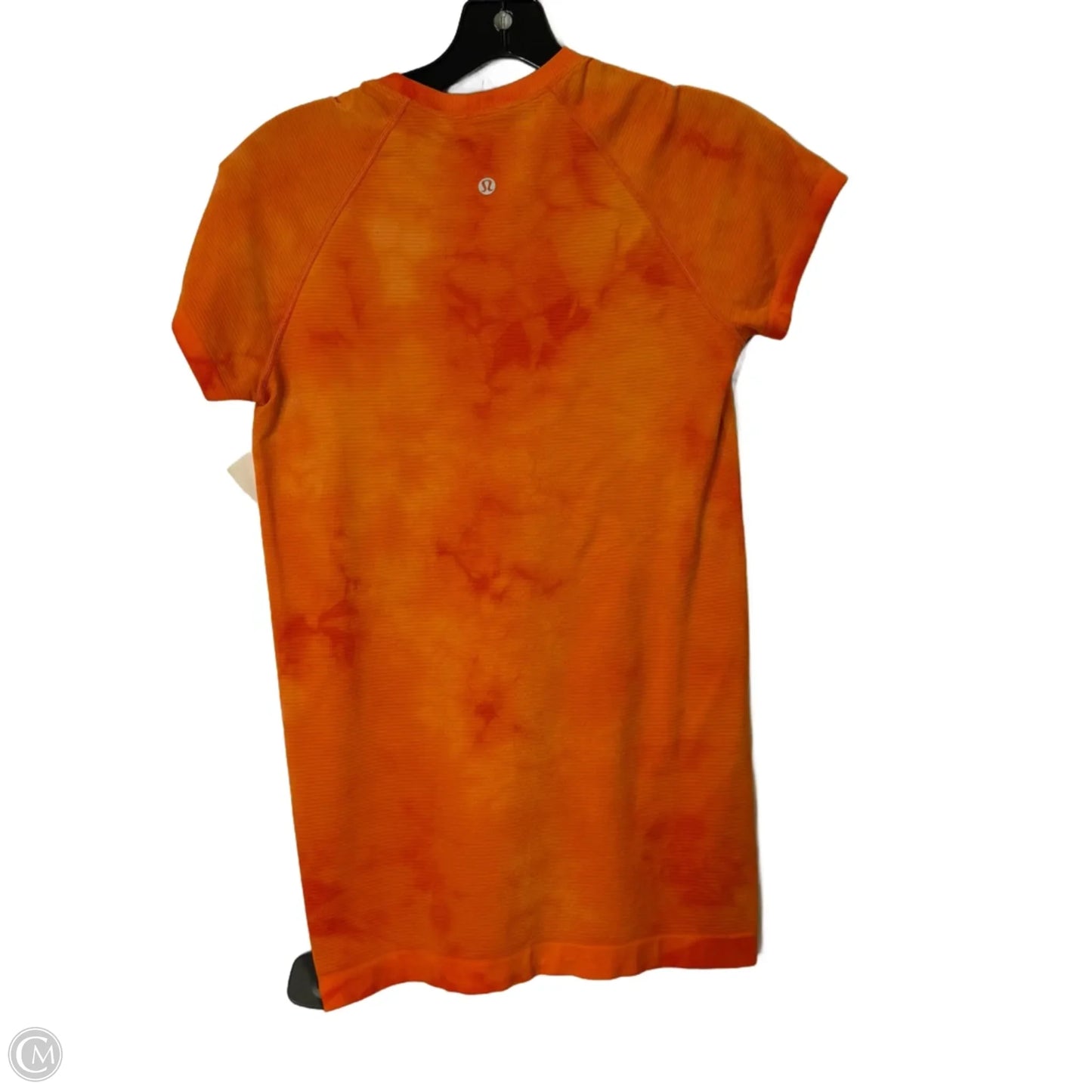 Athletic Top Short Sleeve By Lululemon In Orange, Size: M