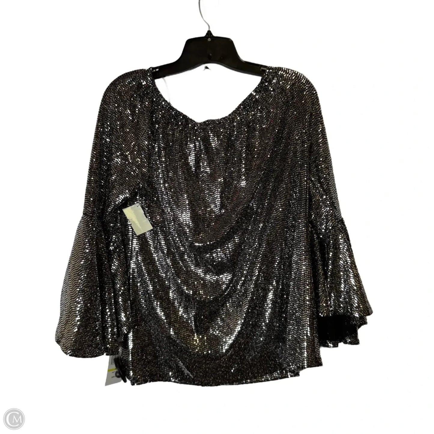 Top Long Sleeve By Clothes Mentor In Silver, Size: M