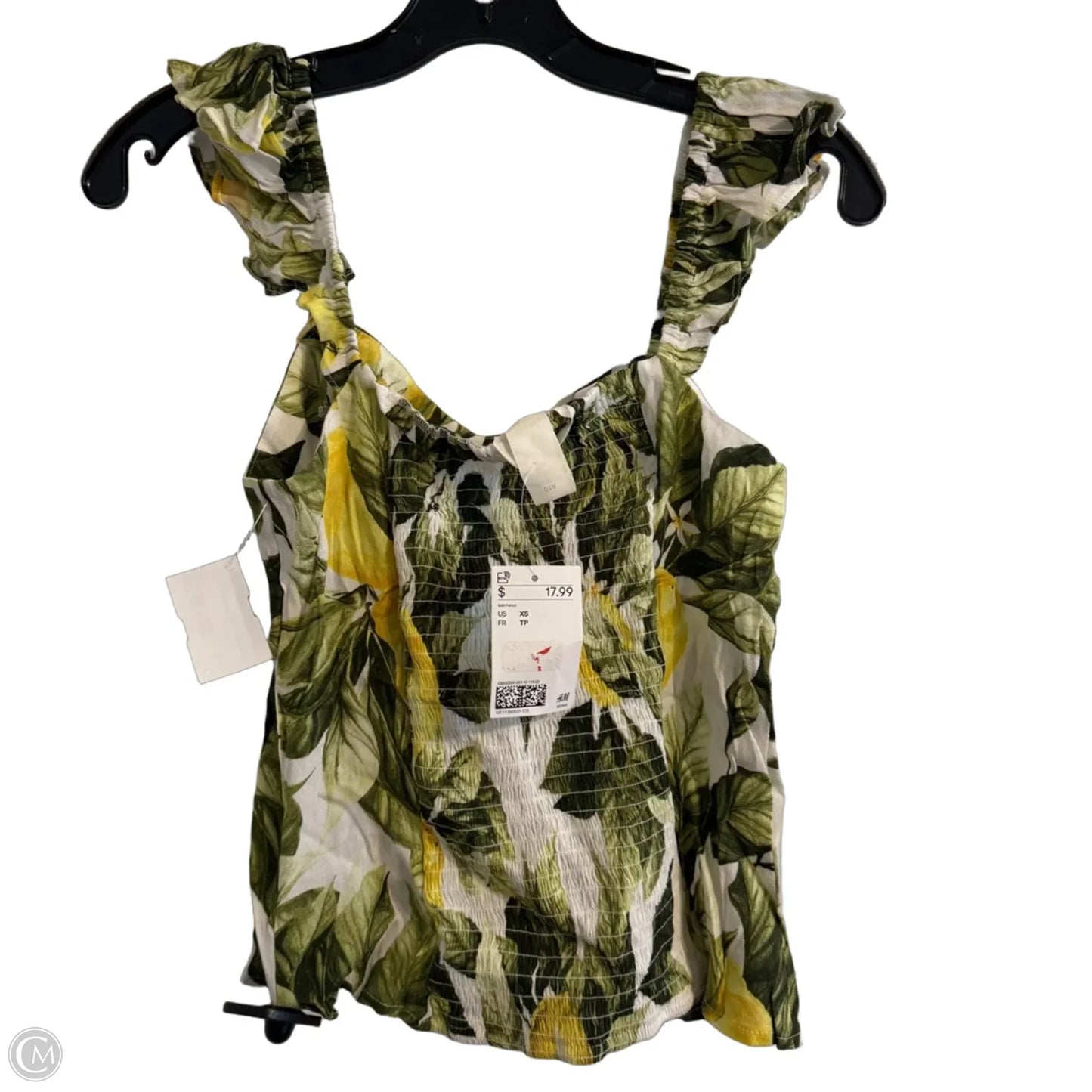 Top Sleeveless By H&m In Tropical Print, Size: Xs