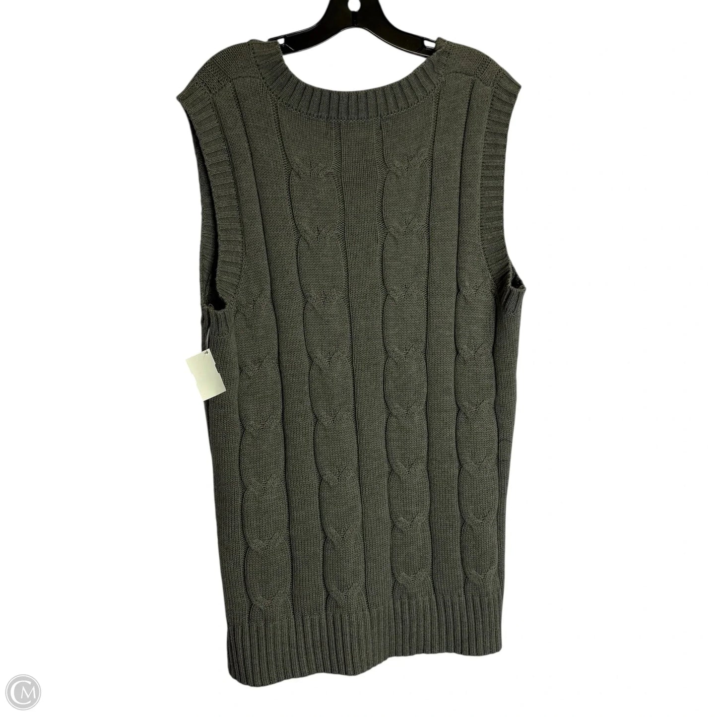 Vest Sweater By Clothes Mentor In Grey, Size: L