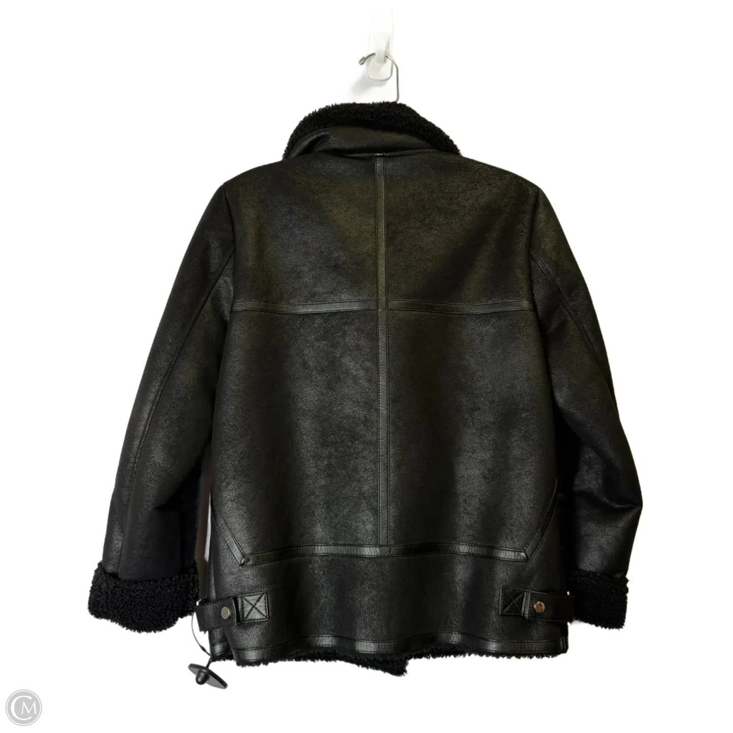 Jacket Faux Fur & Sherpa By Clothes Mentor In Black, Size: S