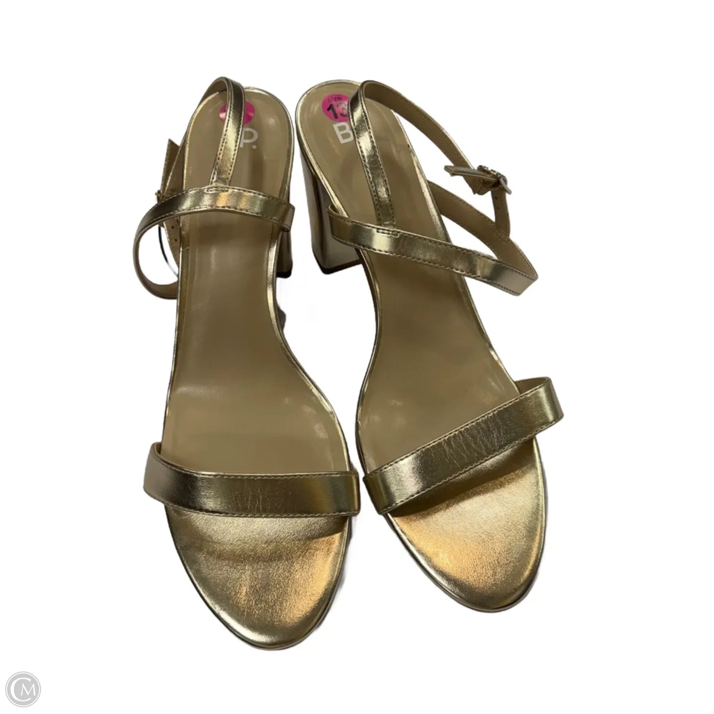 Sandals Heels Block By Bp In Gold, Size: 13