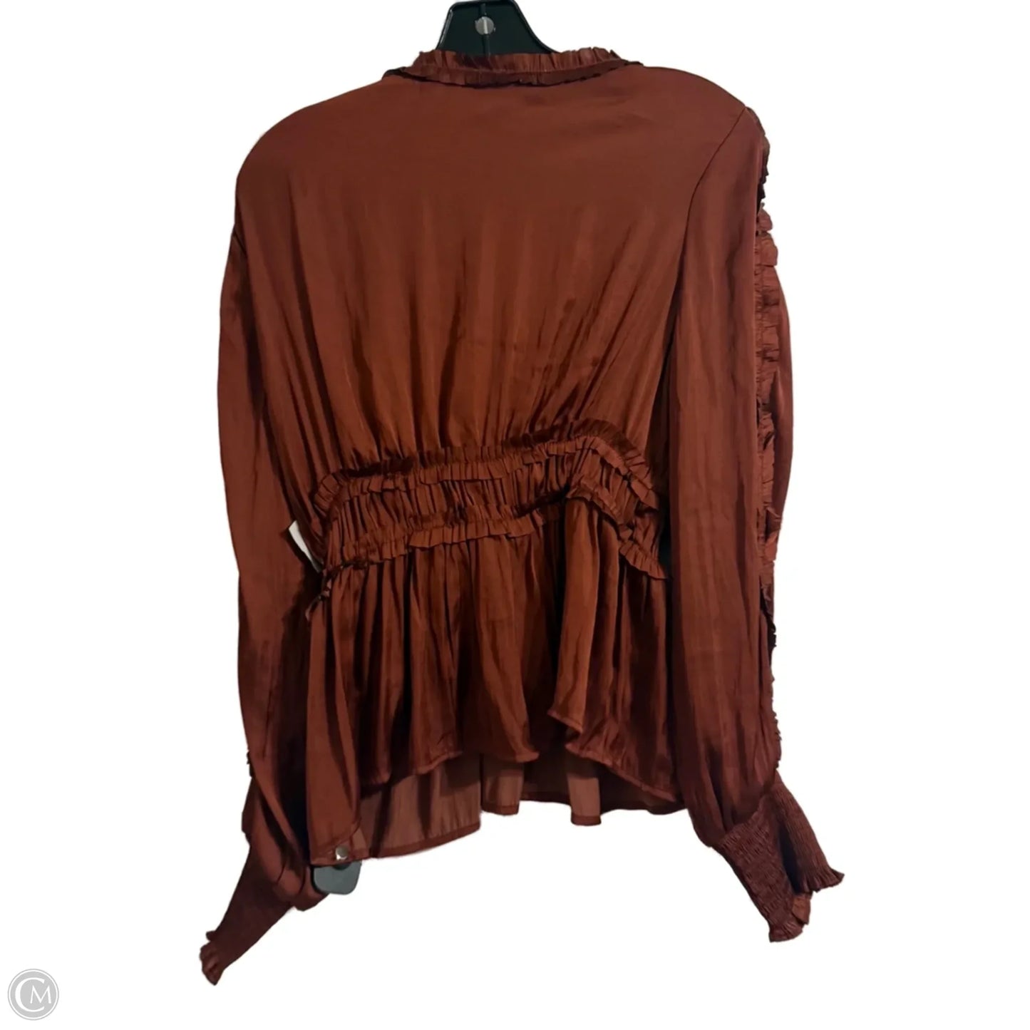 Top Long Sleeve By Ultra Pink In Red, Size: L