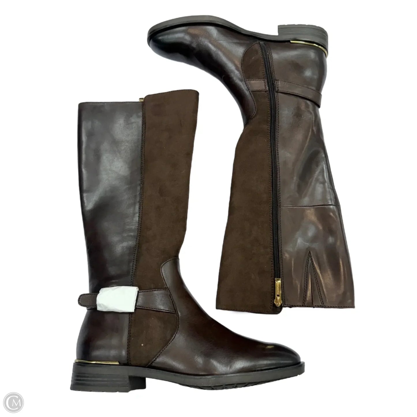 Boots Mid-calf Flats By Clothes Mentor In Brown, Size: 10