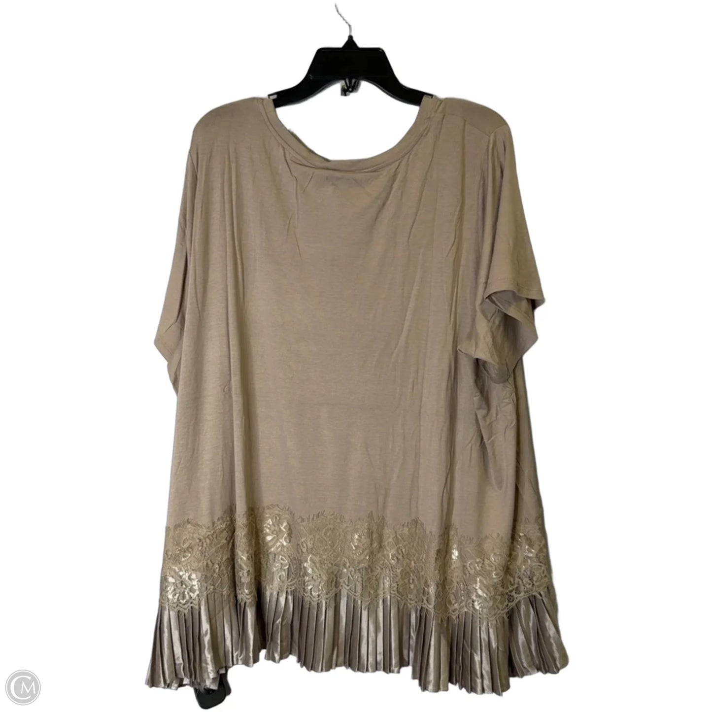 Top Short Sleeve By Dg2 In Tan, Size: 3x