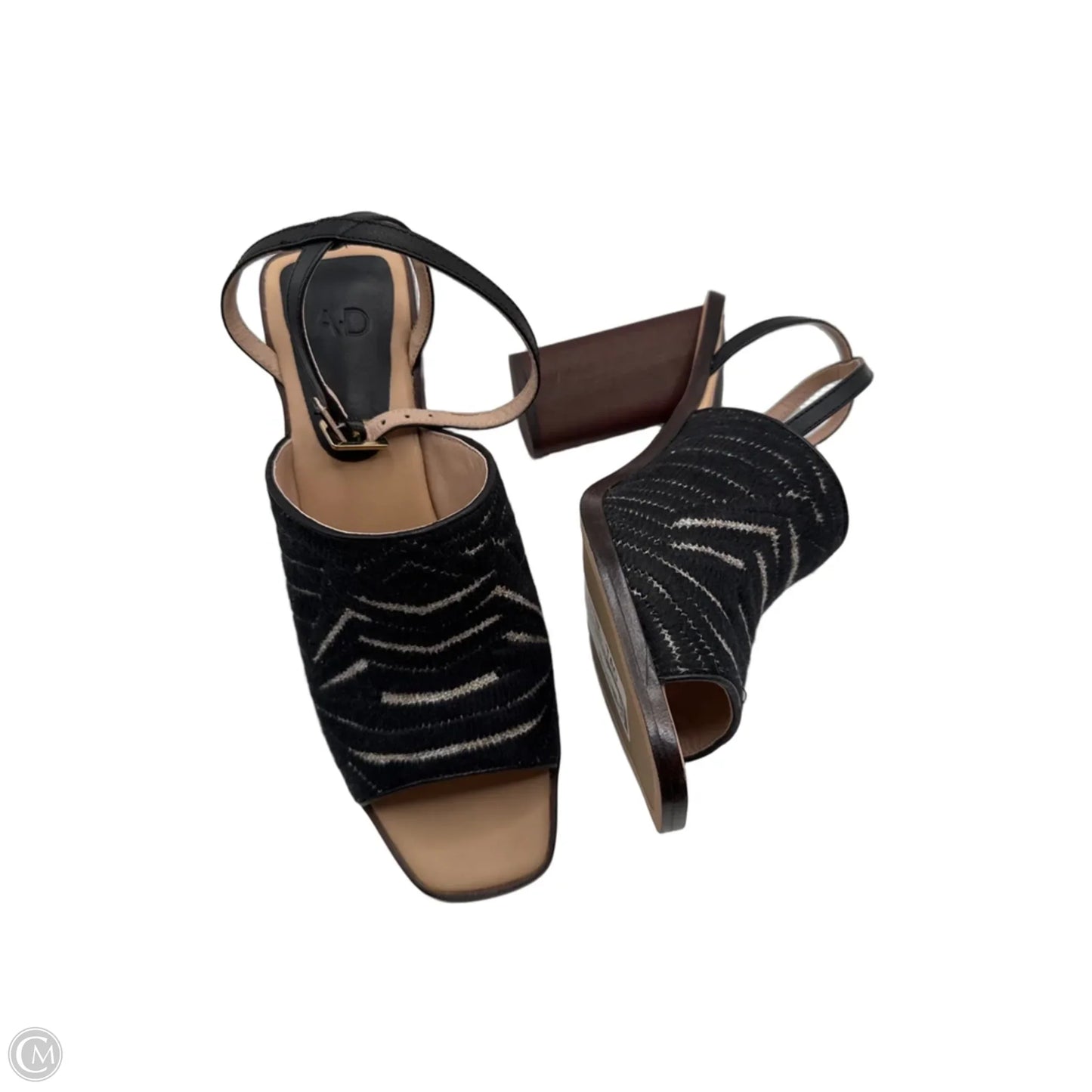 Sandals Heels Block By Clothes Mentor In Black, Size: 9