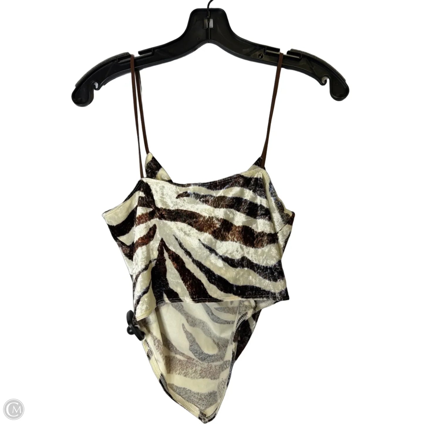 Top Sleeveless By Clothes Mentor In Brown & Cream, Size: M