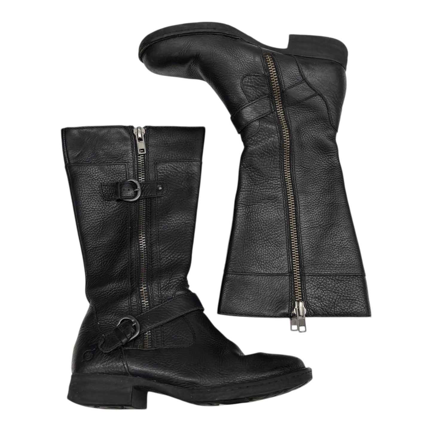 Boots Mid-Calf Flats By Born In Black, Size:7.5