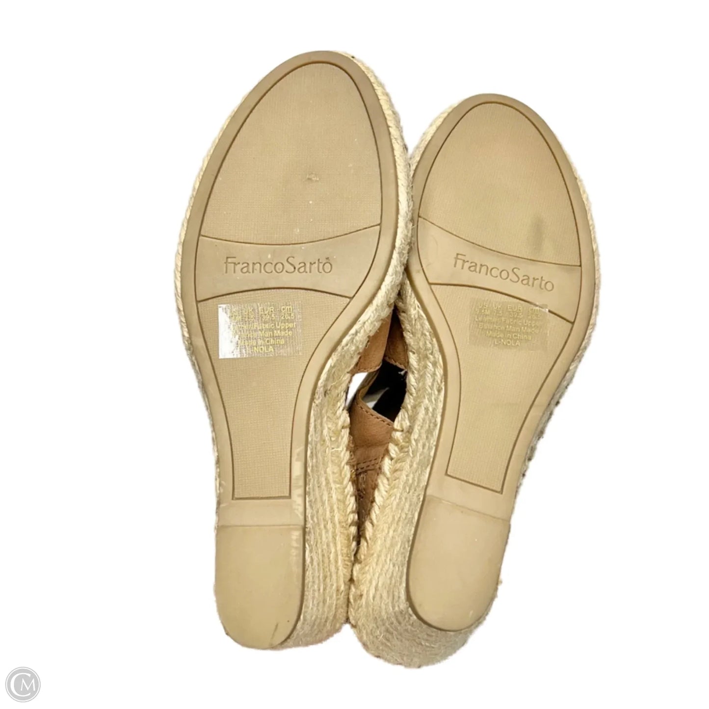 Sandals Heels Wedge By Franco Sarto In Brown, Size: 9.5