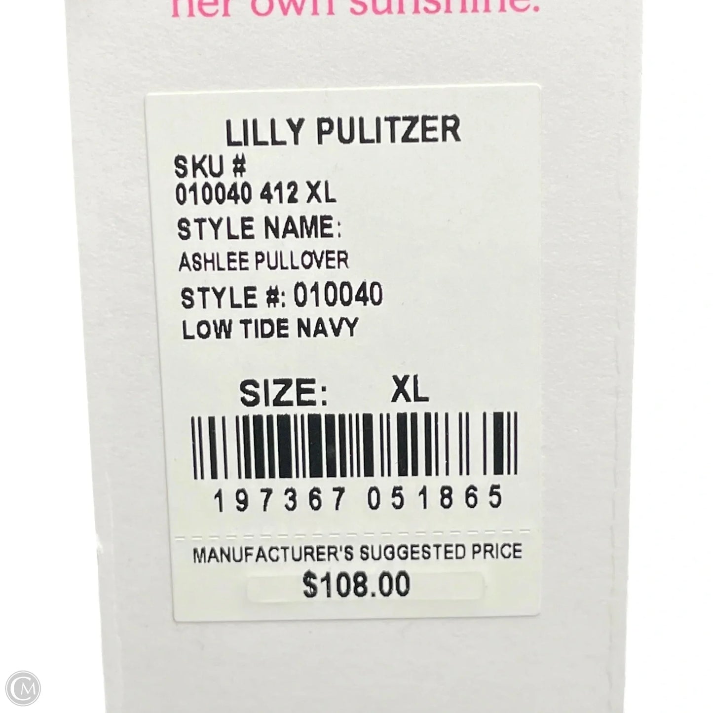 Sweatshirt Designer By Lilly Pulitzer In Navy, Size: Xl