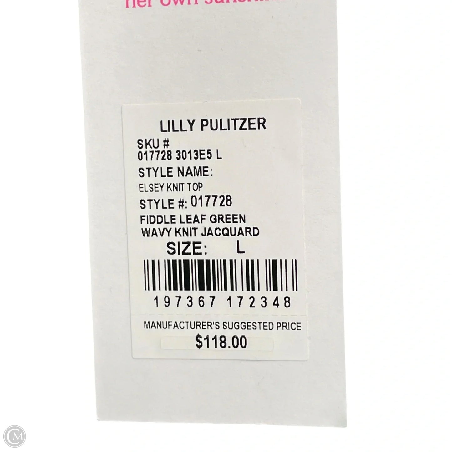 Top Short Sleeve Designer By Lilly Pulitzer In Green, Size: L