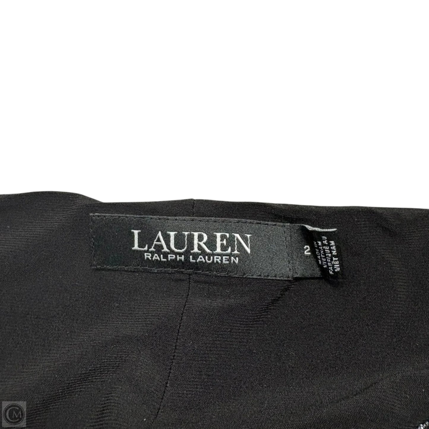 Dress Casual Midi By Ralph Lauren In Black & Silver, Size: 2