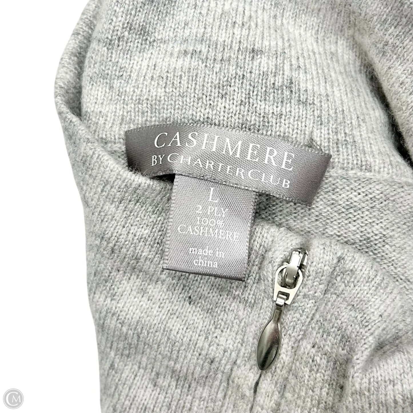 Jacket Cashmere By Charter Club In Grey, Size: L