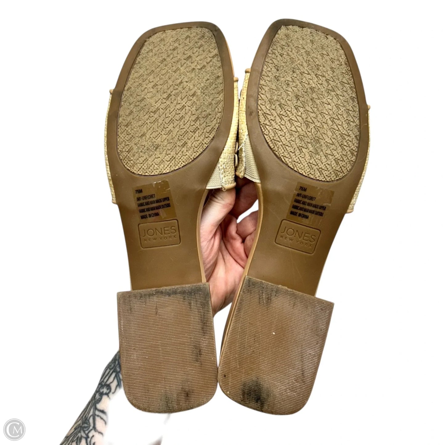 Sandals Heels Block By Jones New York In Cream, Size: 7.5