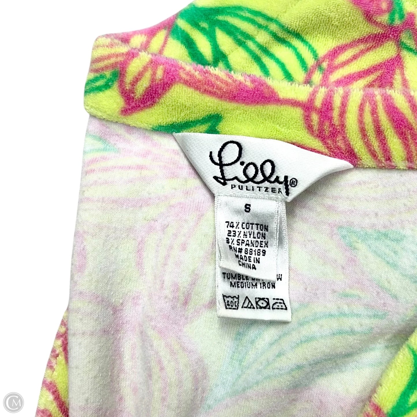 Swimwear Cover-up Designer By Lilly Pulitzer In Green & Pink, Size: S