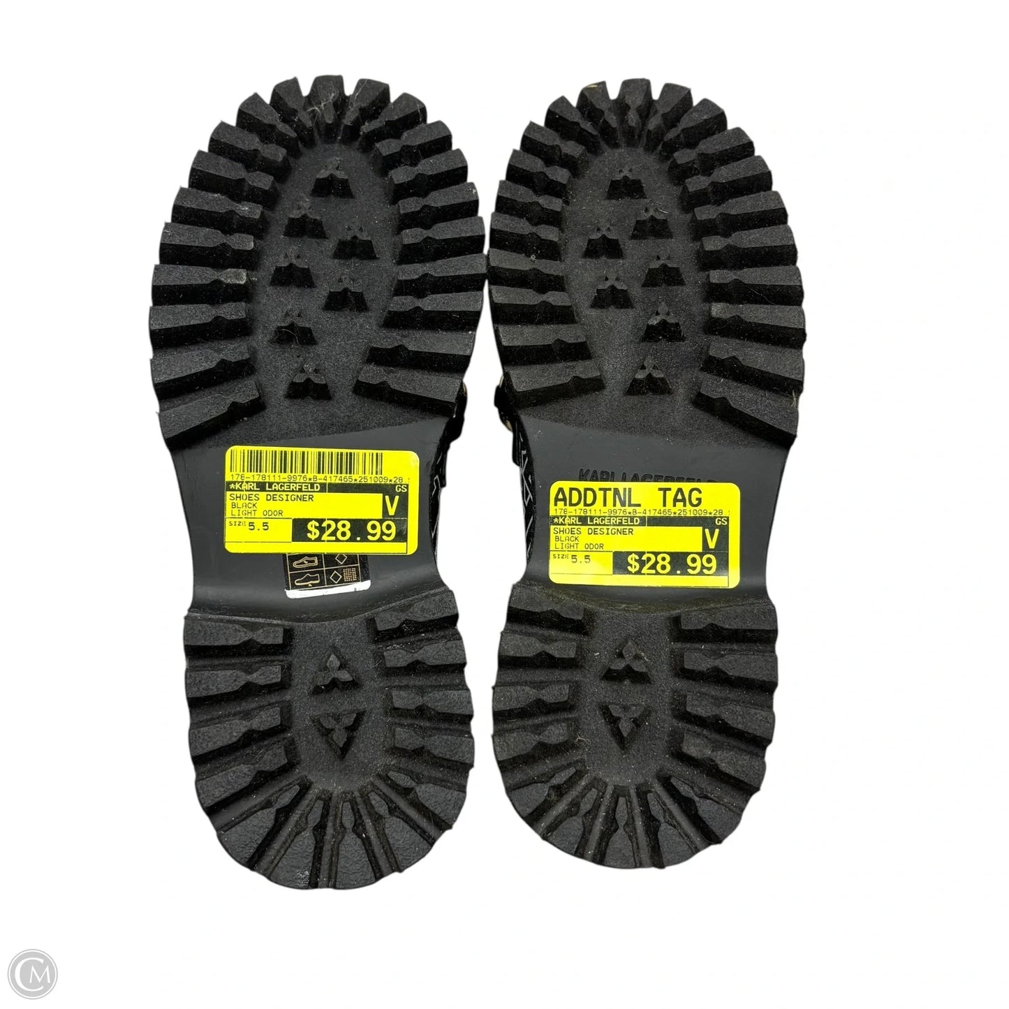 Shoes Designer By Karl Lagerfeld In Black, Size: 5.5