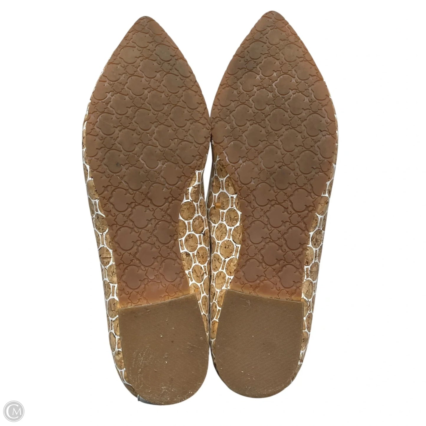 Shoes Flats By Clothes Mentor In Tan & White, Size: 8