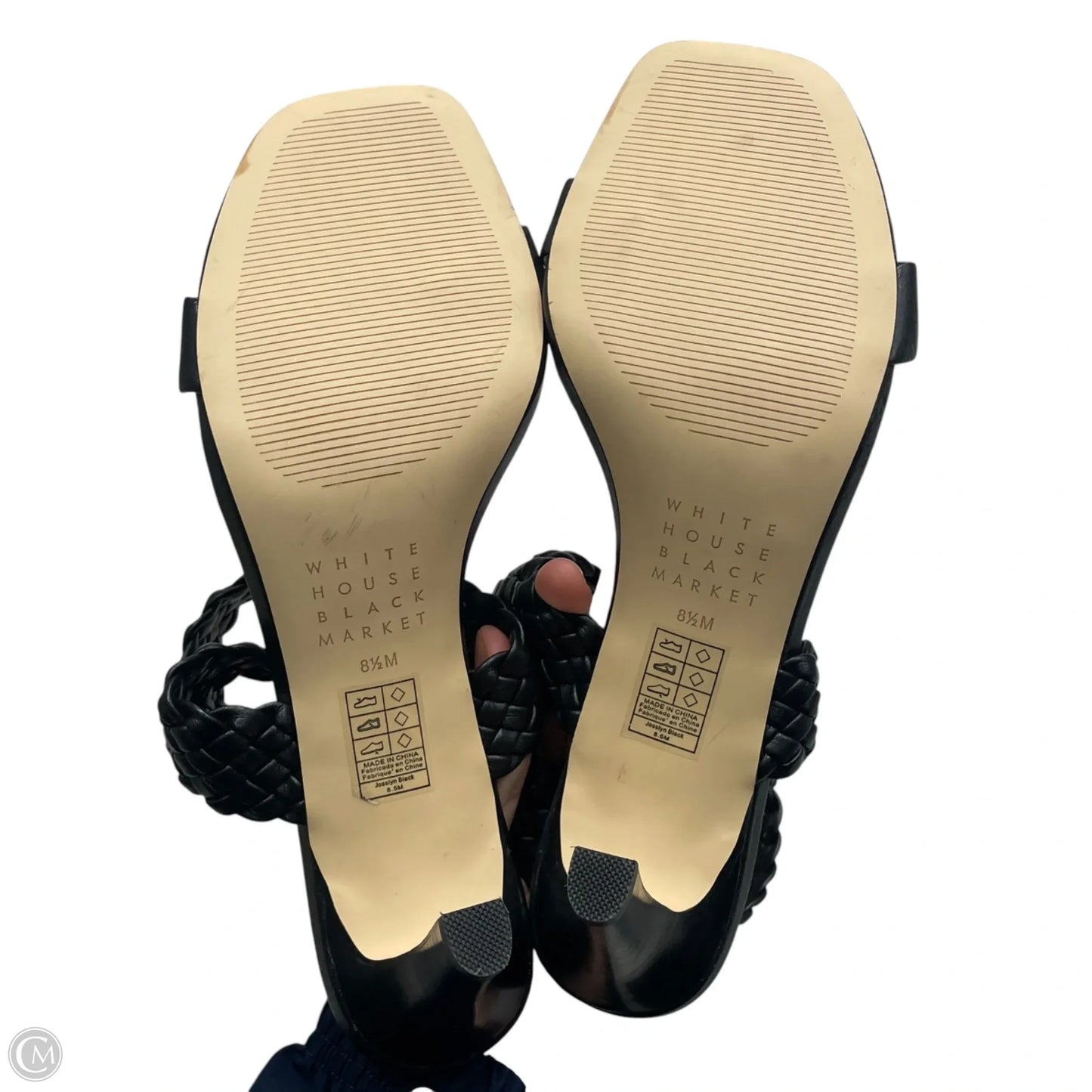 Sandals Heels Block By White House Black Market In Black, Size: 8.5