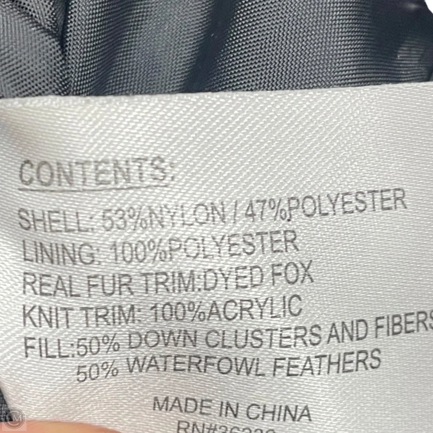 Coat Parka By Gallery In Black & Brown, Size: M