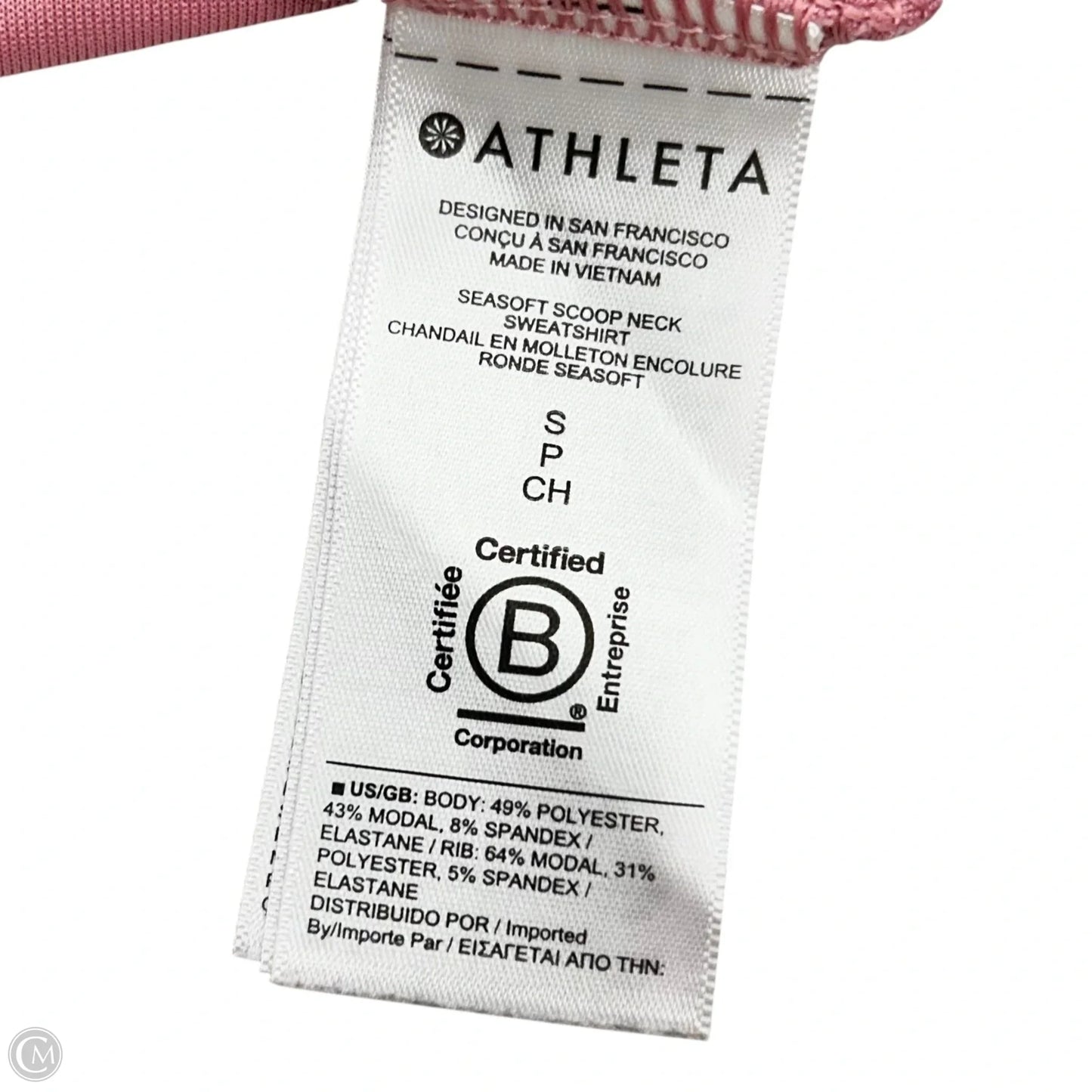 Athletic Top Long Sleeve Collar By Athleta In Pink, Size: S