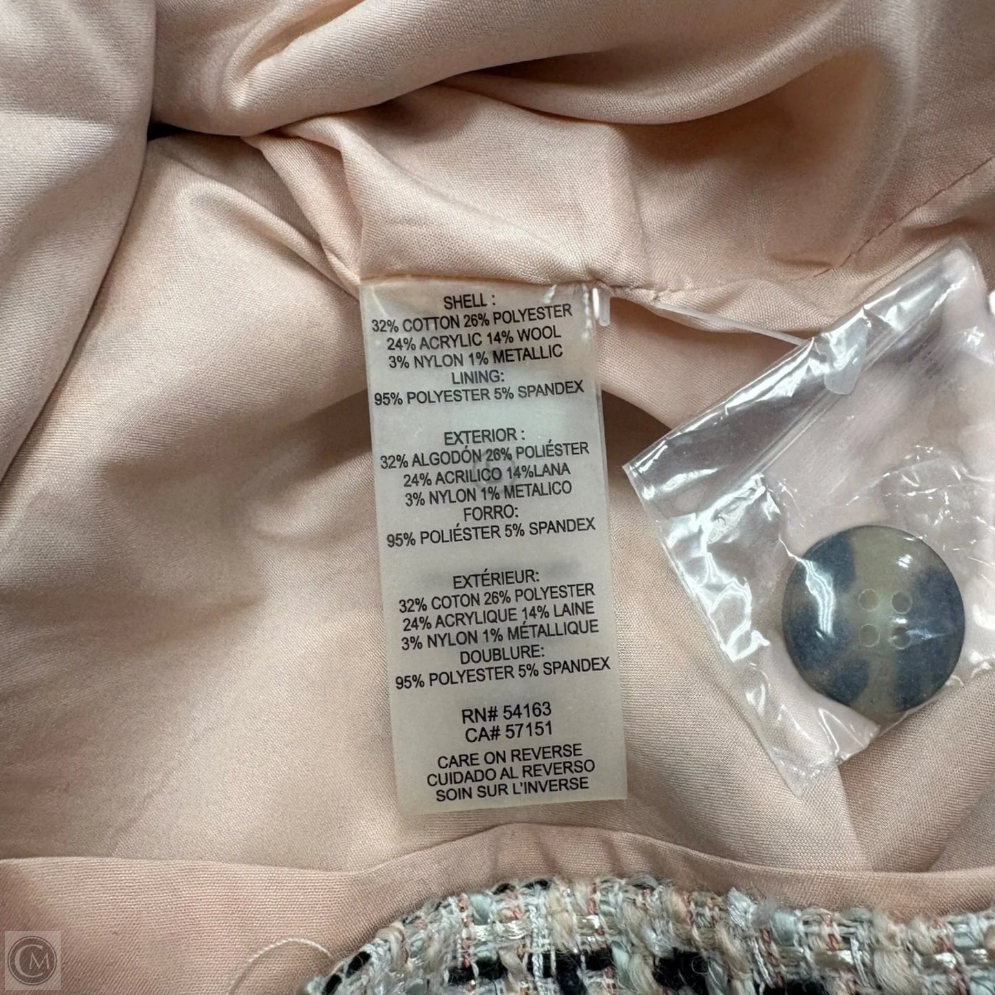 Skirt Designer By Karl Lagerfeld In Cream & Pink, Size: M