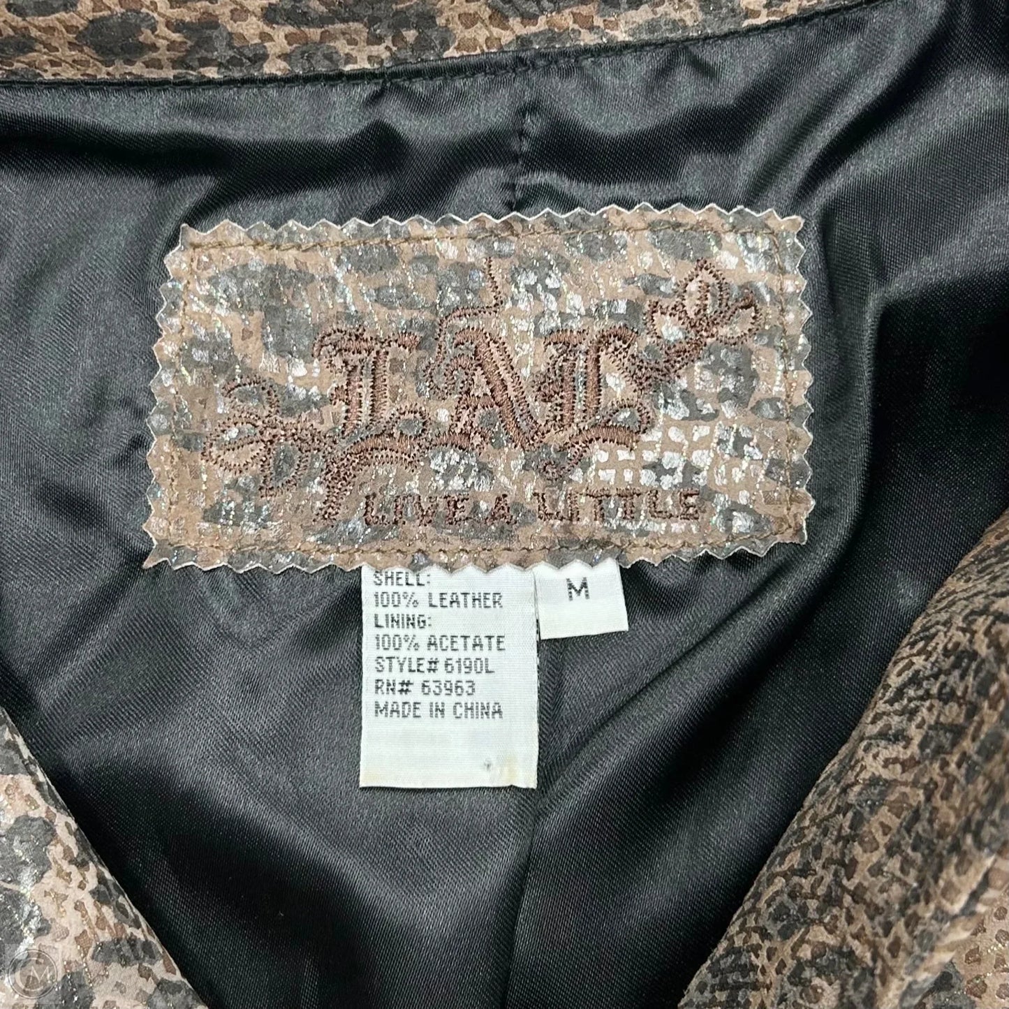 Jacket Leather By Live A Little In Leopard Print, Size: M