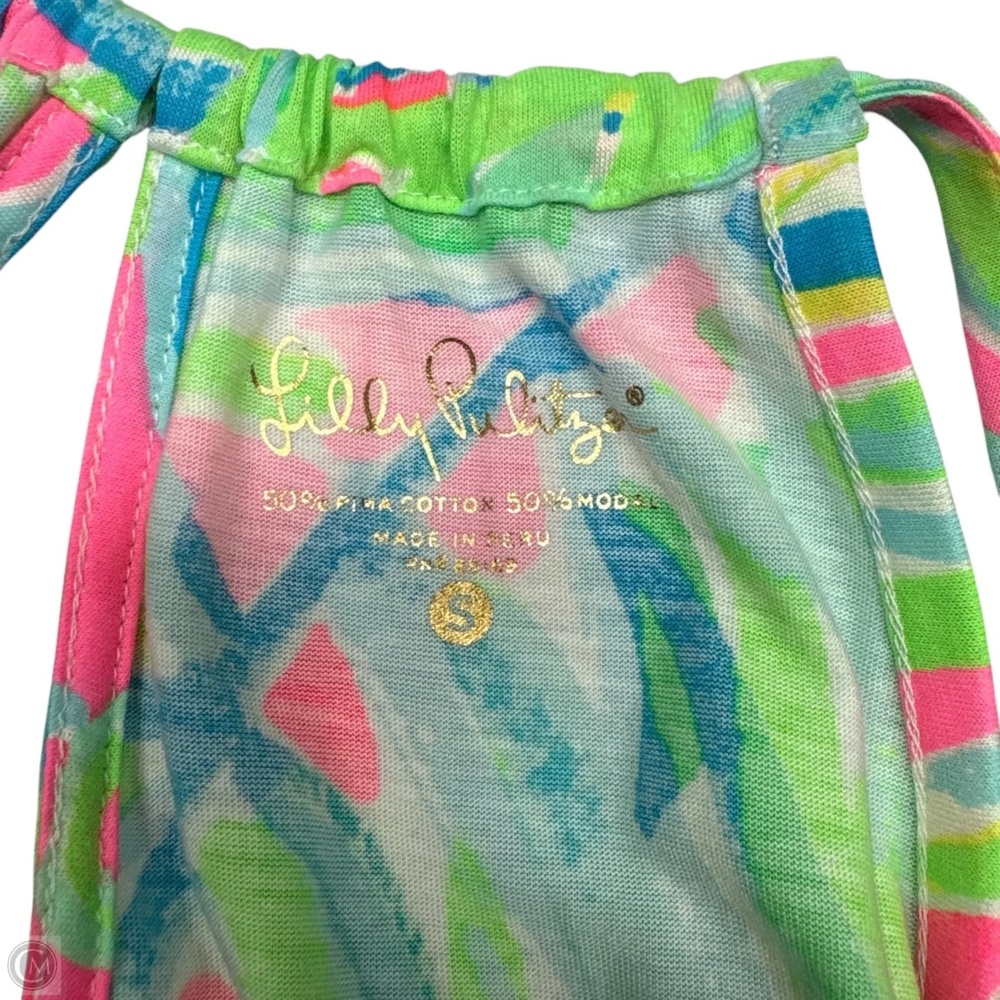 Top Sleeveless Designer By Lilly Pulitzer In Green & Pink, Size: S