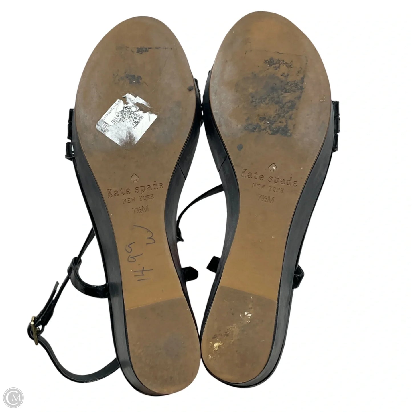 Sandals Designer By Kate Spade In Black, Size: 7.5