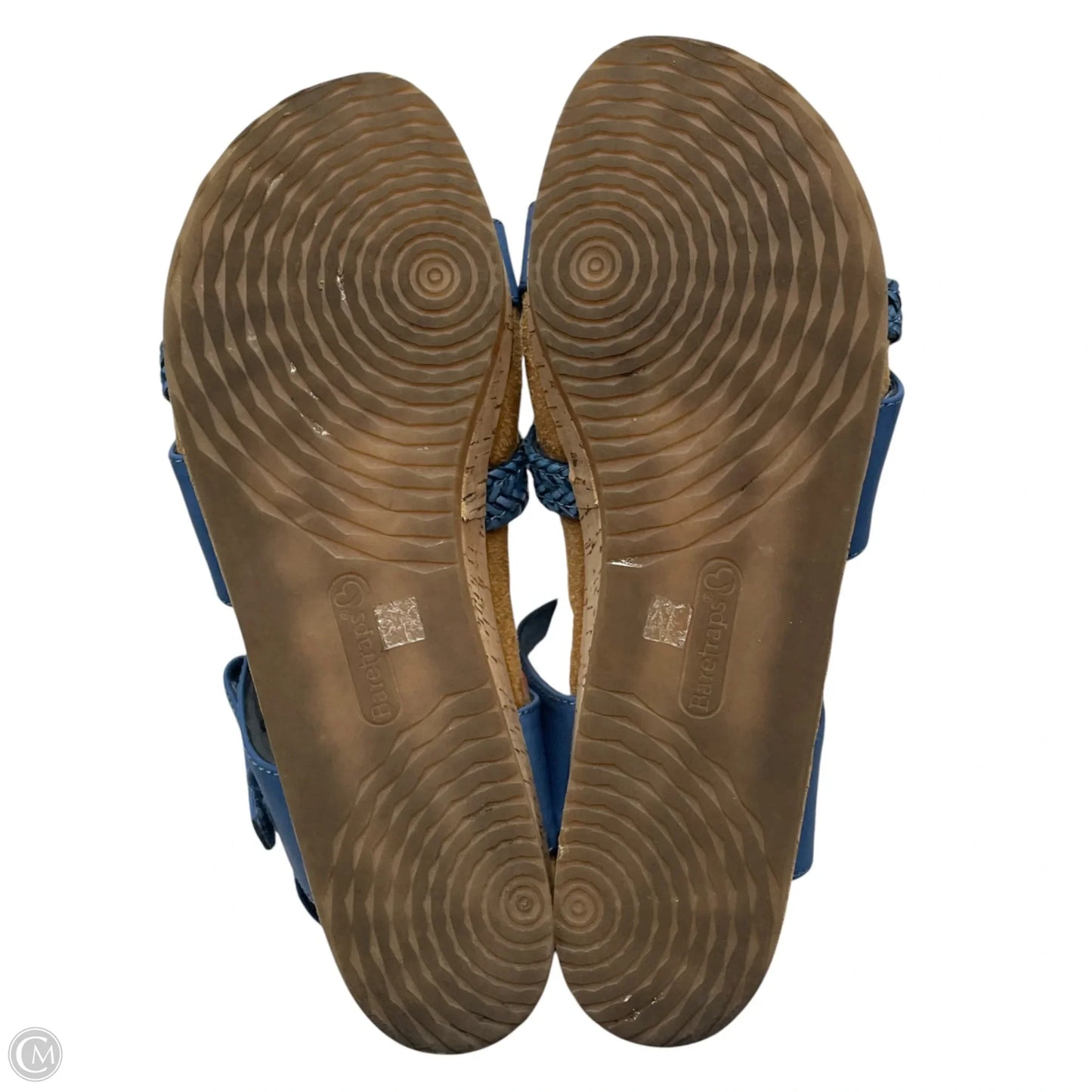 Sandals Heels Wedge By Bare Traps In Blue & Tan, Size: 8