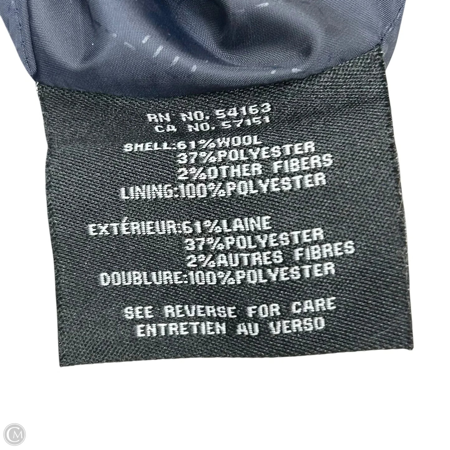 Coat Peacoat By Cole-haan In Navy, Size: L