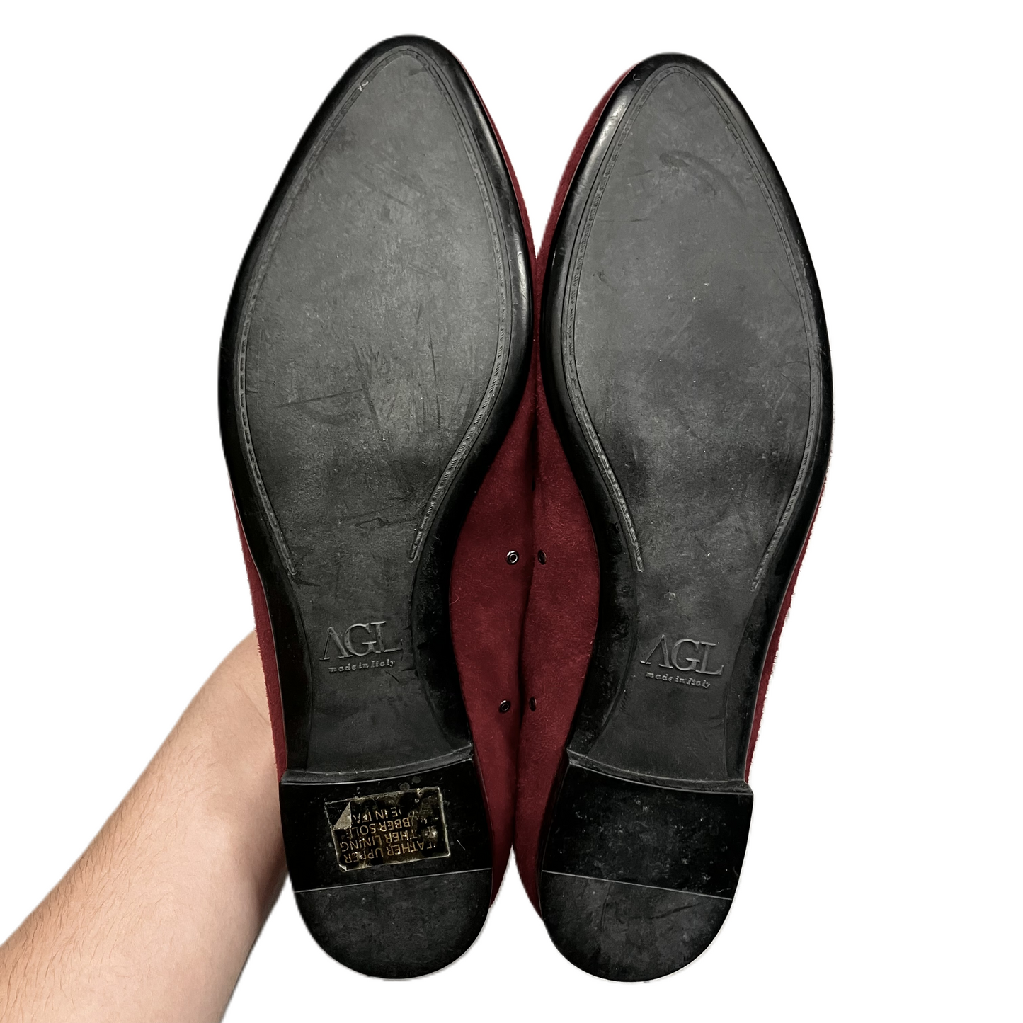 Shoes Flats By Agl In Red & Silver, Size: 6.5