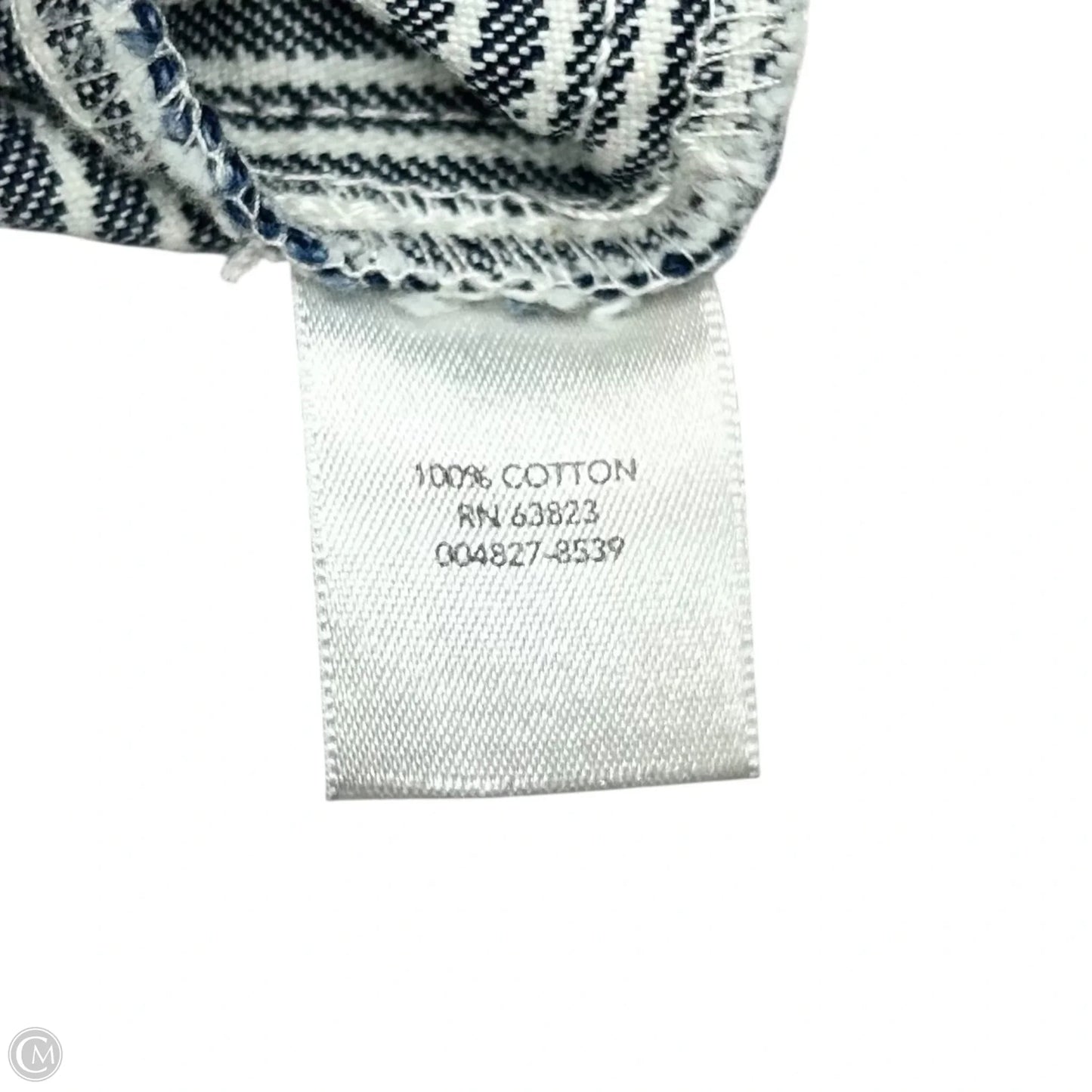 Jacket Denim By Christopher And Banks In Striped Pattern, Size: L