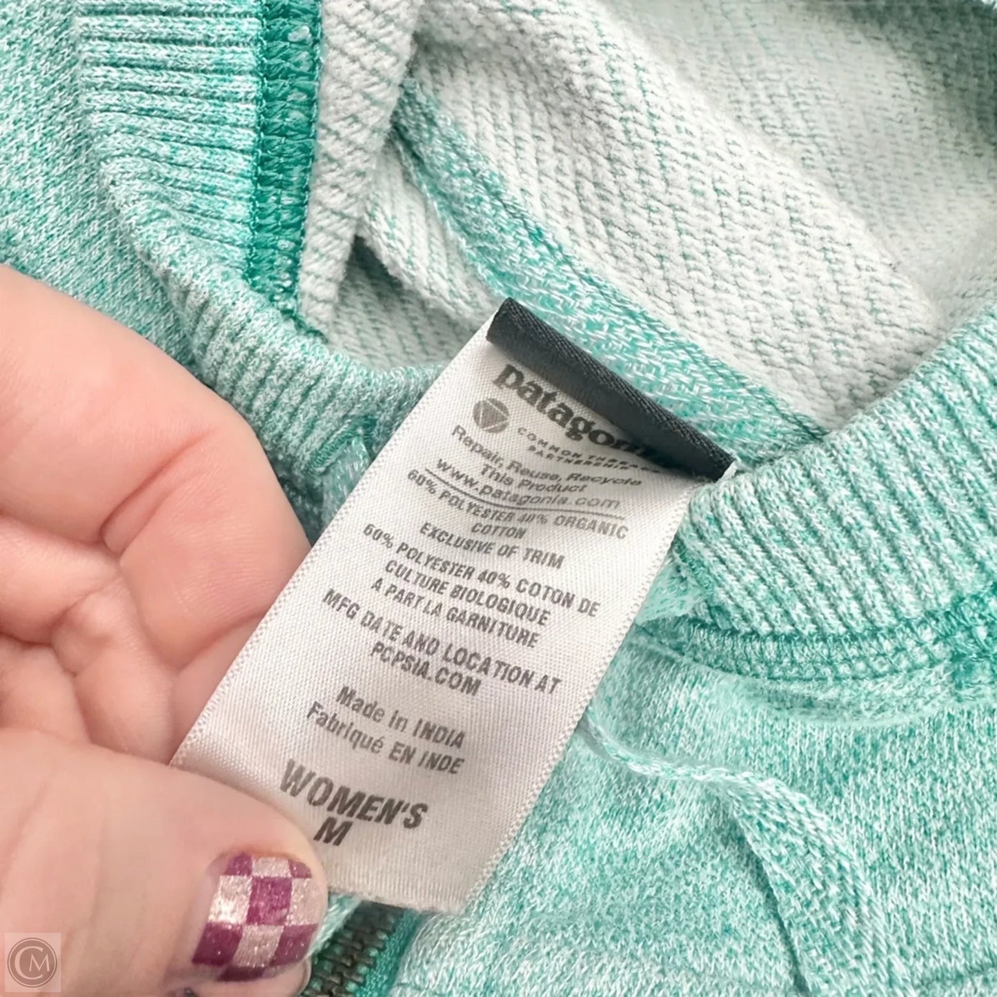 Athletic Sweatshirt Hoodie By Patagonia In Blue, Size: M