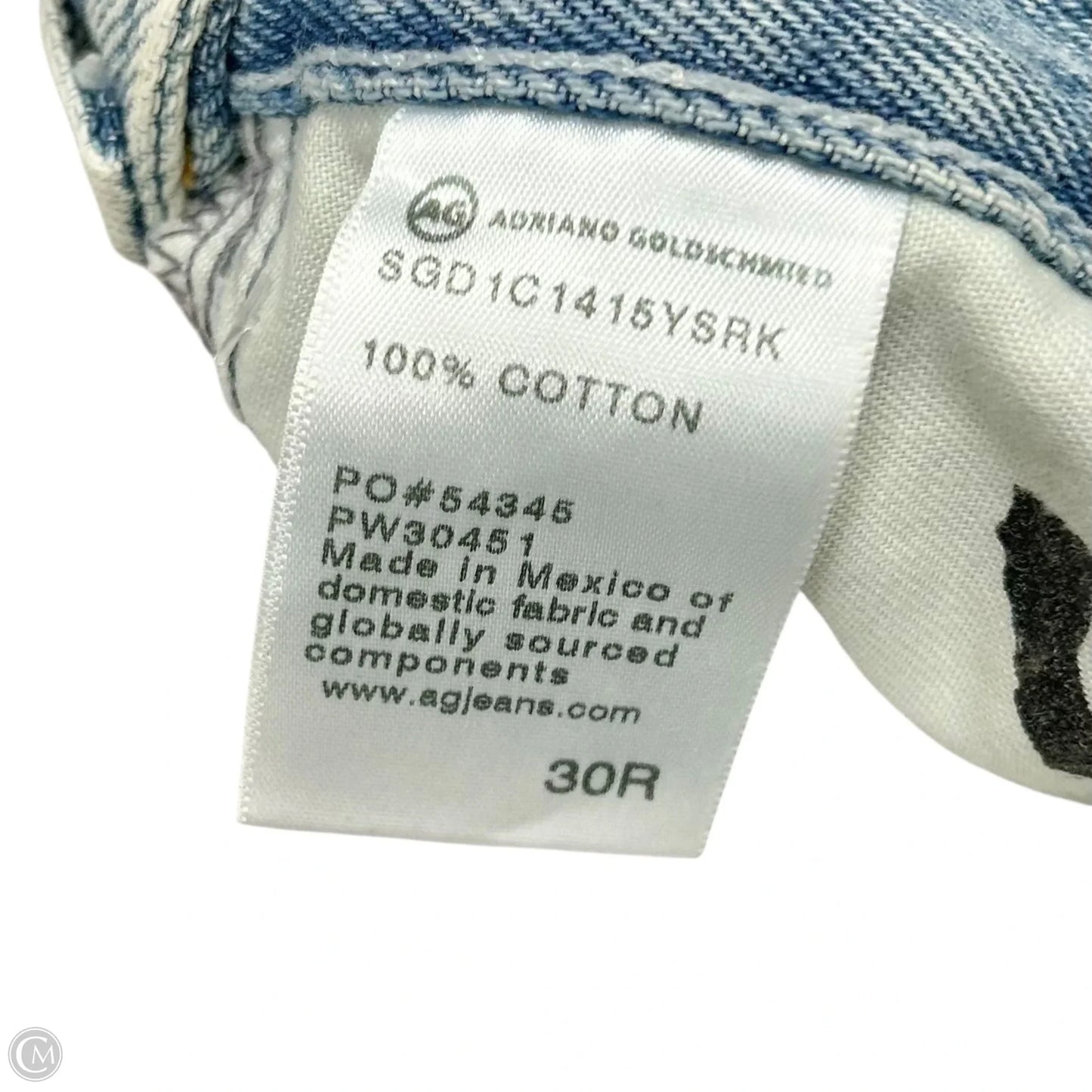 Jeans Straight By Ag Jeans In Blue Denim, Size: 10