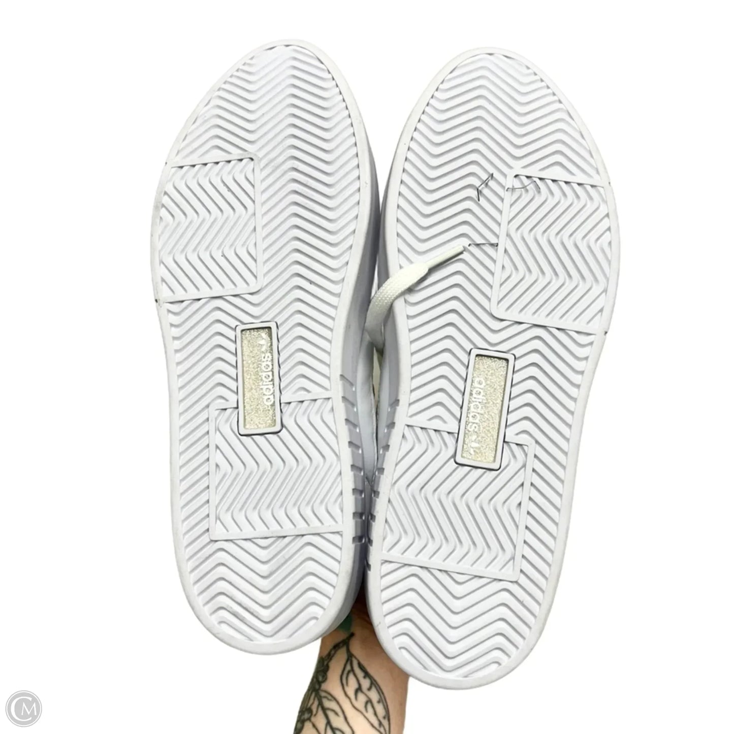 Shoes Sneakers Platform By Adidas In Silver & White, Size: 9.5