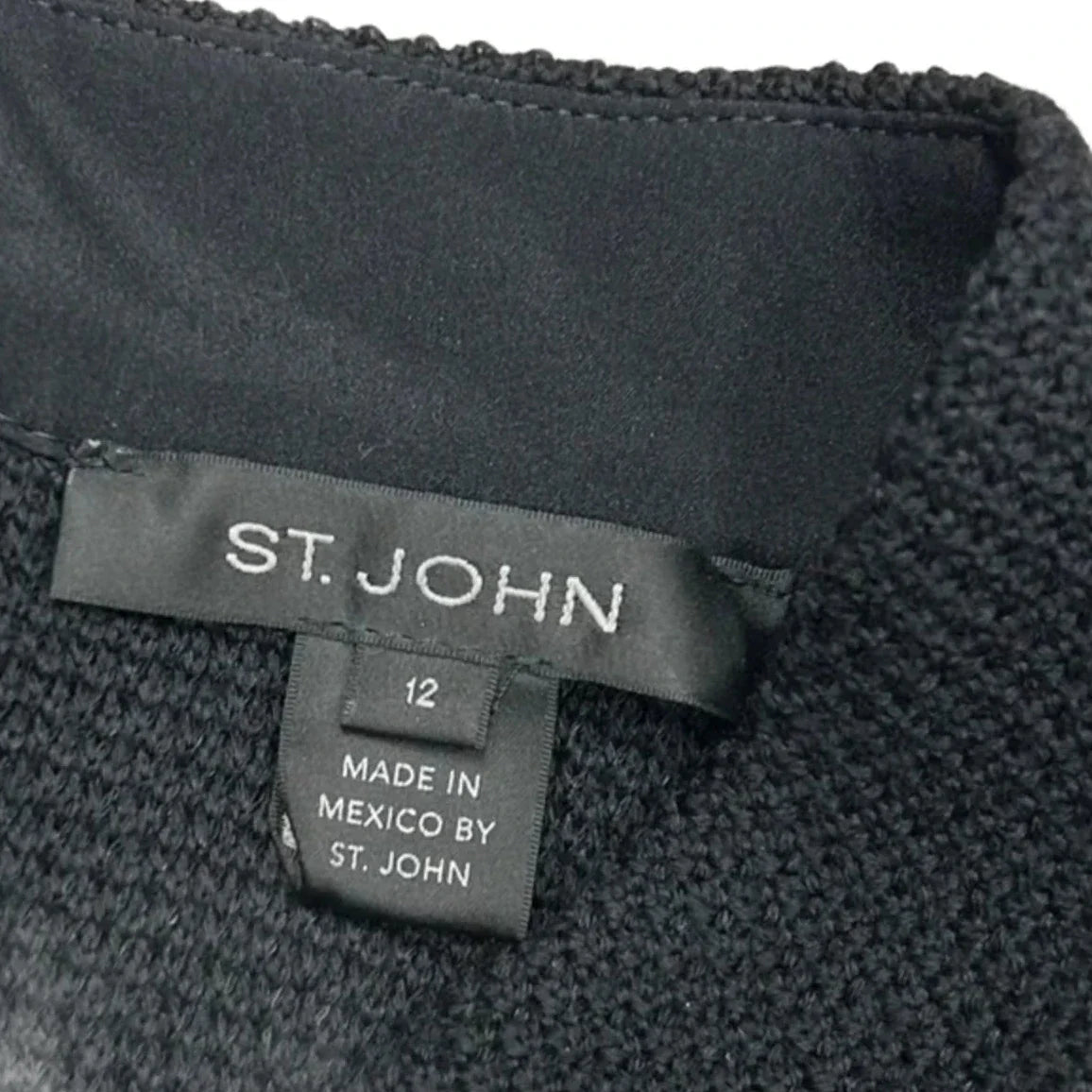 Dress Luxury Designer By St John Collection In Black, Size: L