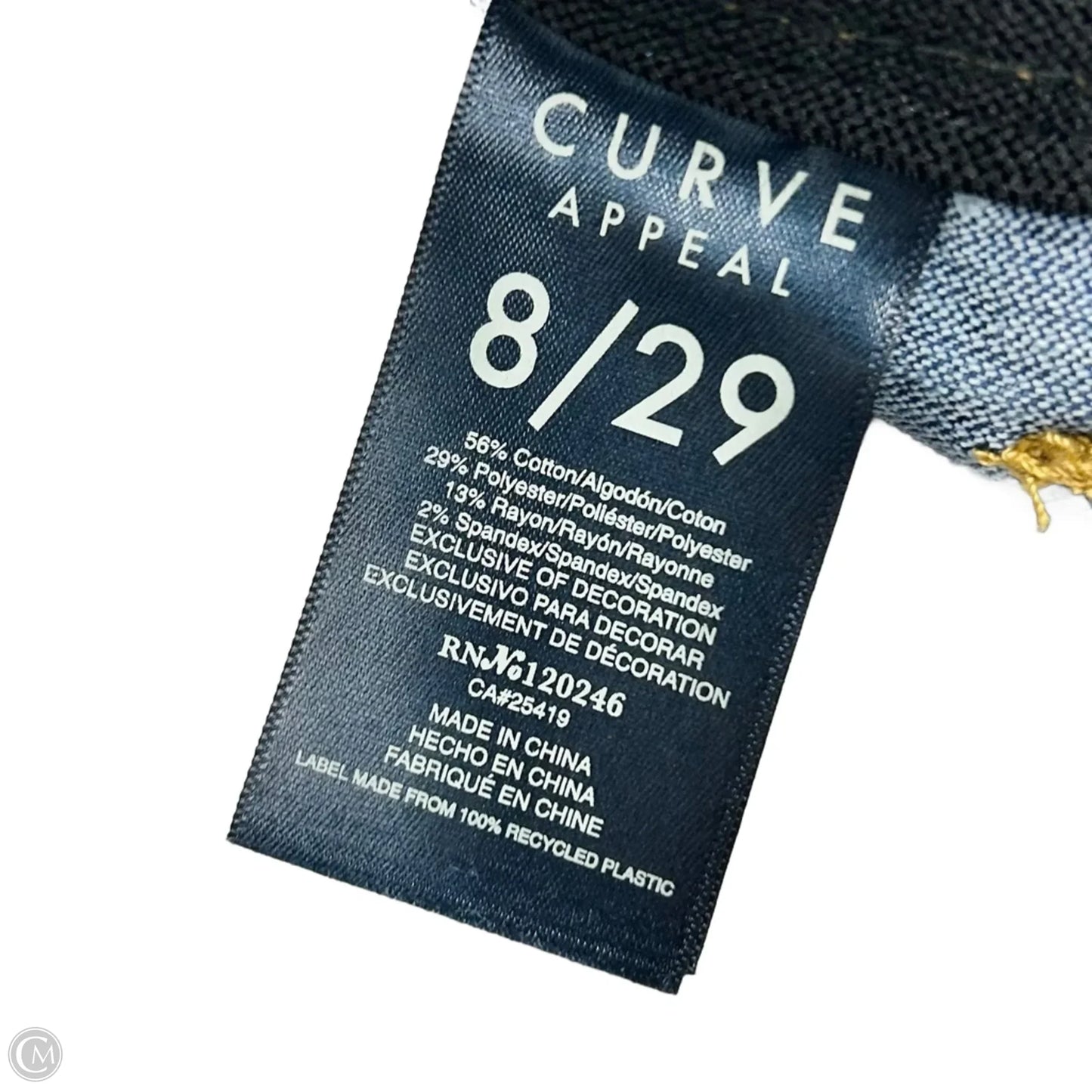 Jeans Wide Leg By Curve Appeal In Blue Denim, Size: 8