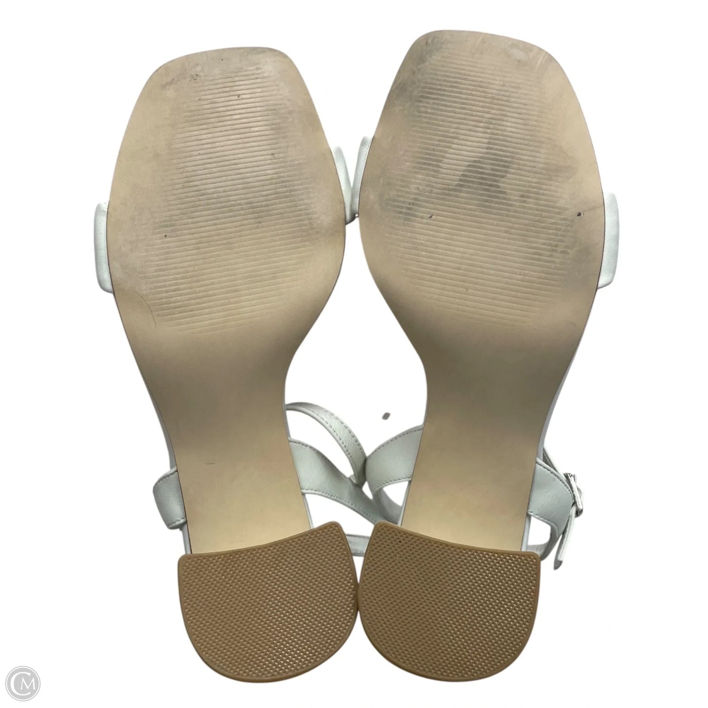 Sandals Heels Block By Steve Madden In White, Size: 9