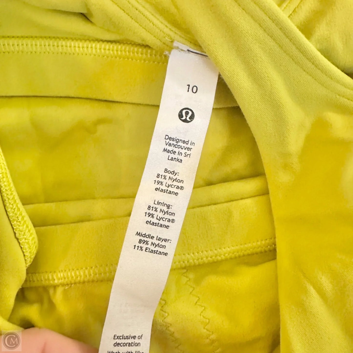 Athletic Tank Top By Lululemon In Chartreuse, Size: M